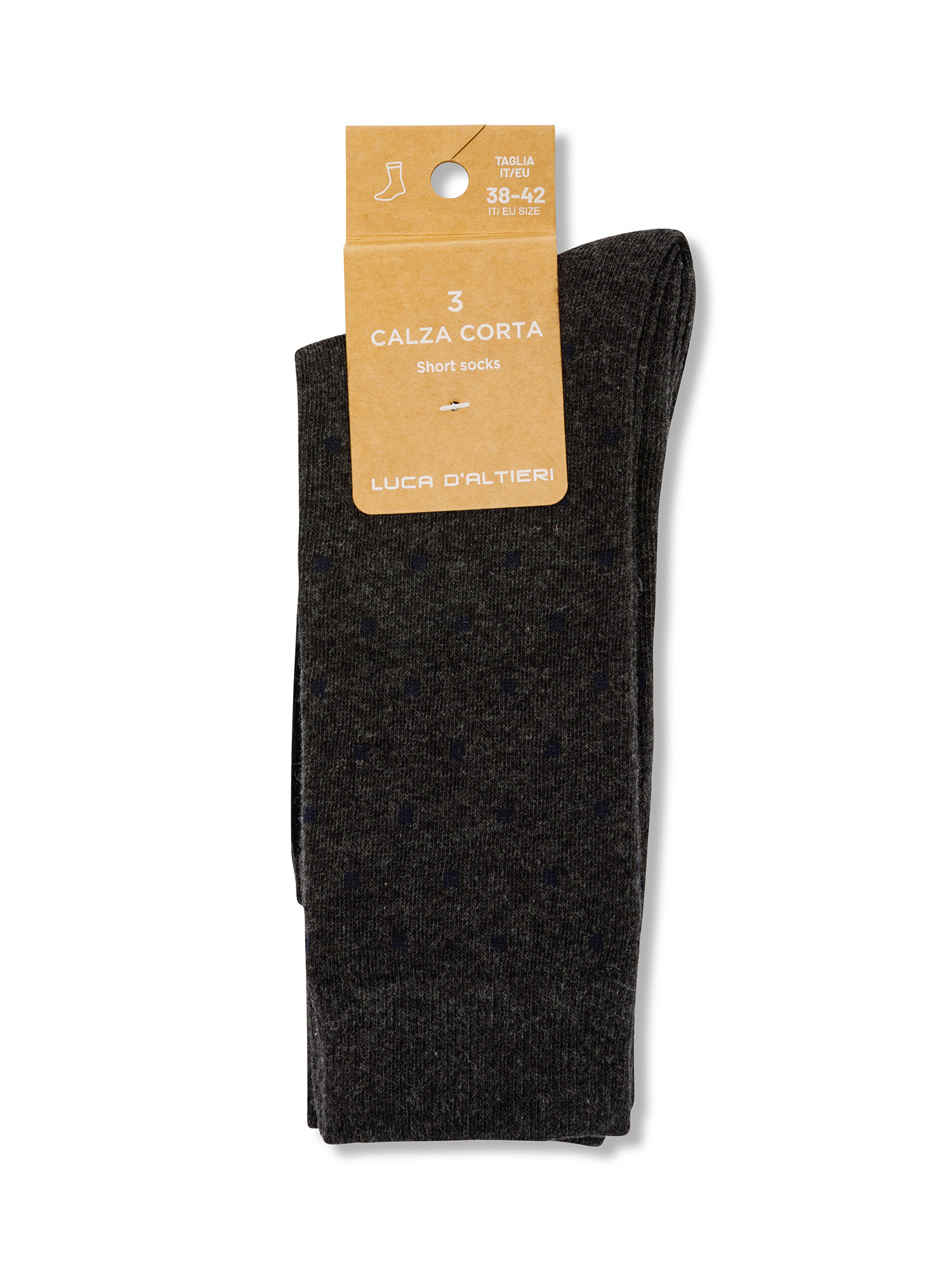 Luca D'Altieri - Set of 3 patterned short socks, Grey, large image number 0