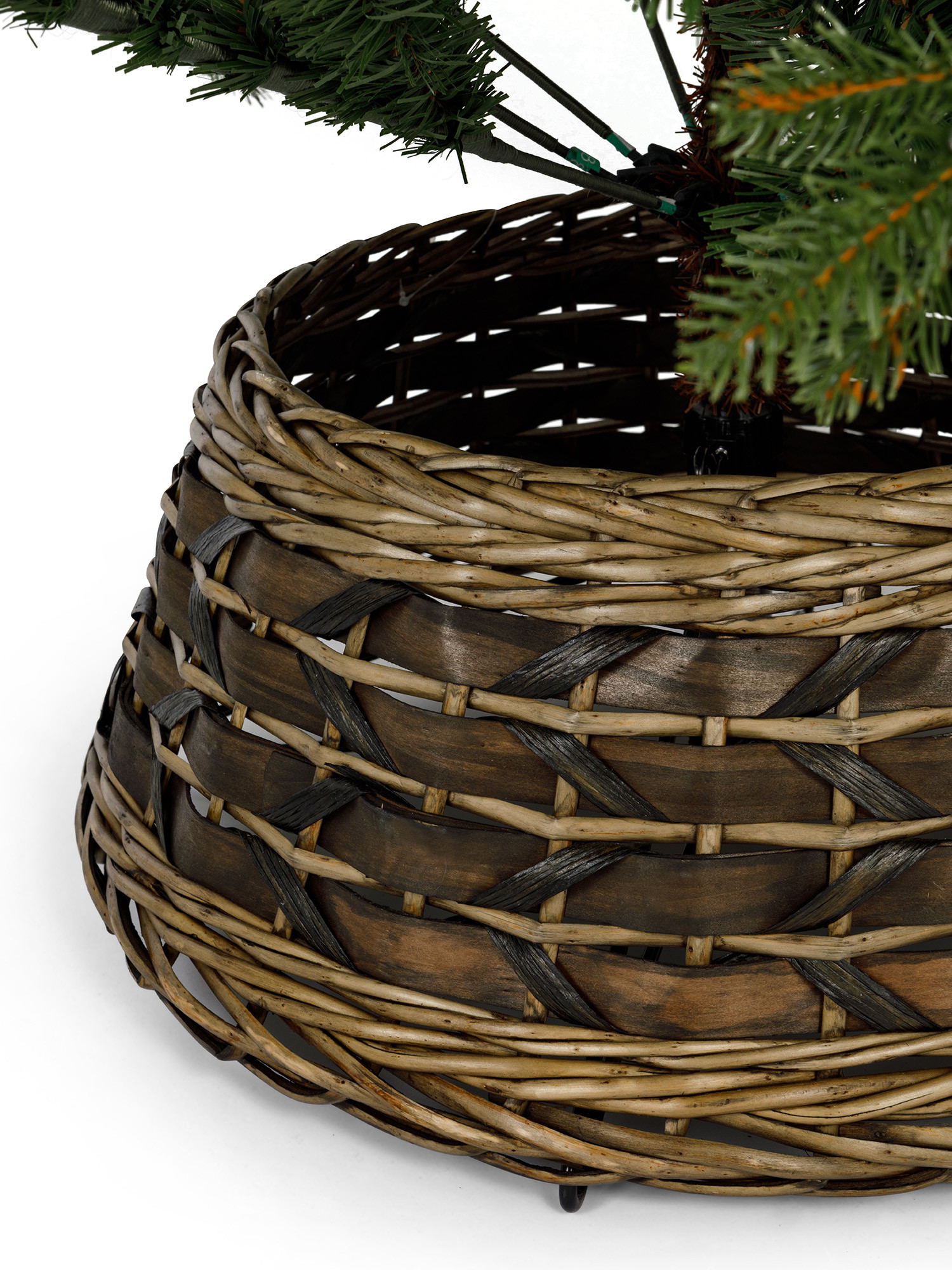 Christmas tree base cover in rattan, Brown, large image number 1