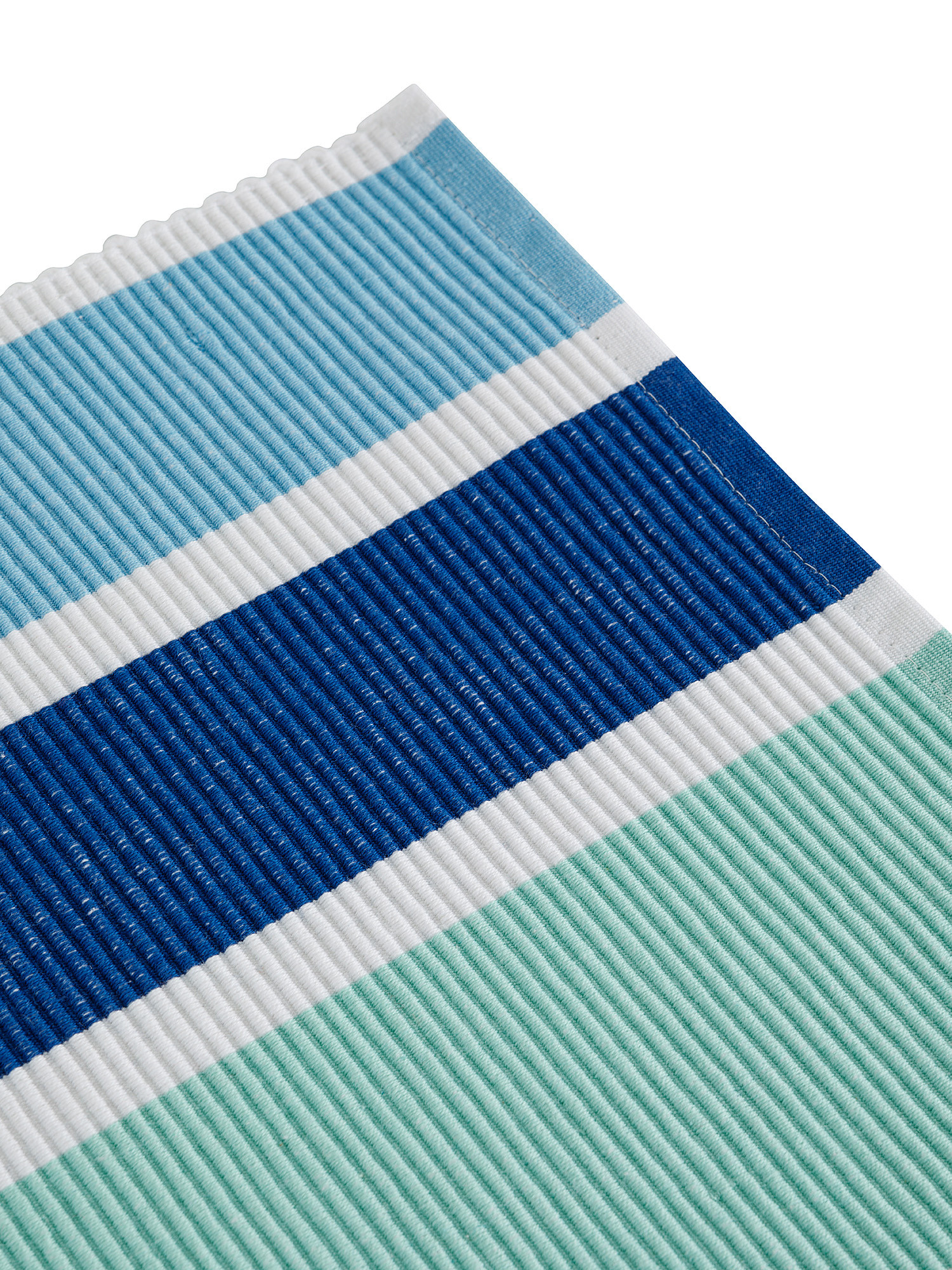 Striped yarn-dyed cotton placemat, Blue, large image number 1