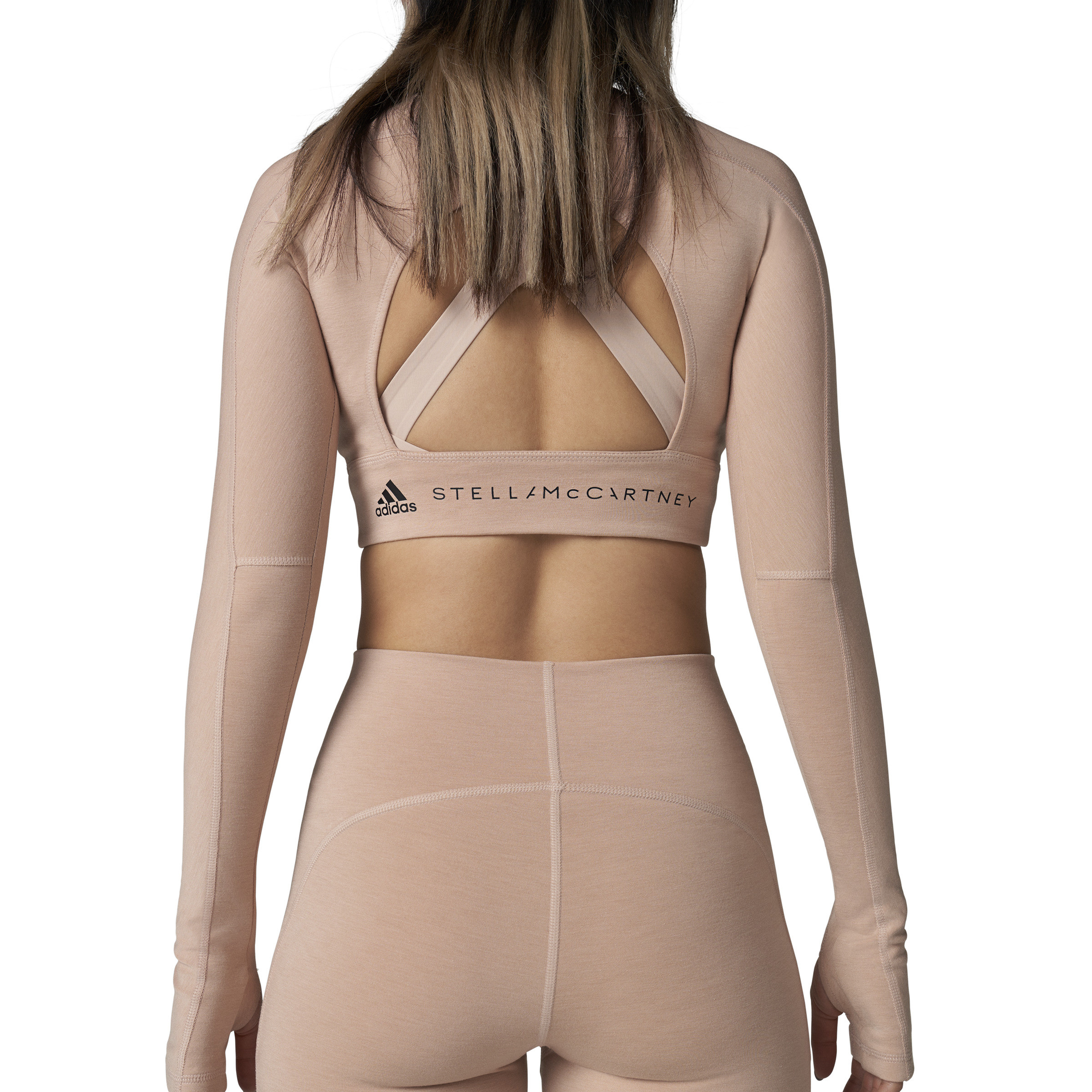 Crop-top a maniche lunghe adidas by Stella Mccartney, Nude, large image number 5