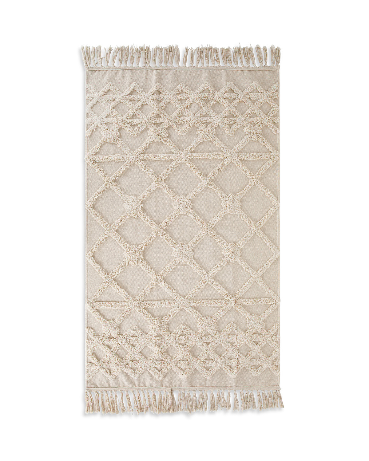 Cotton rug with relief design, Light Beige, large image number 0