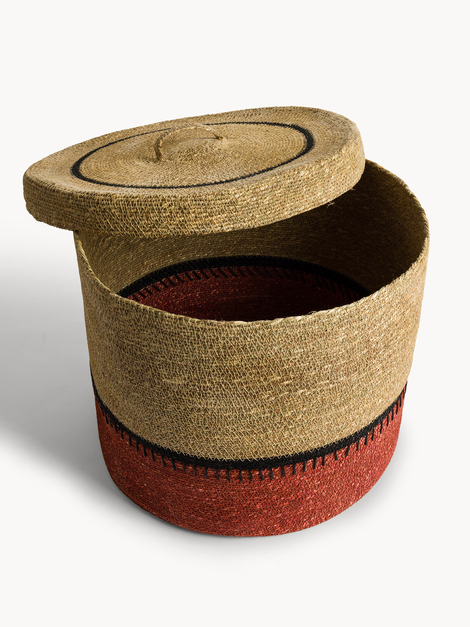 Hand-crafted seagrass basket, Beige, large image number 1