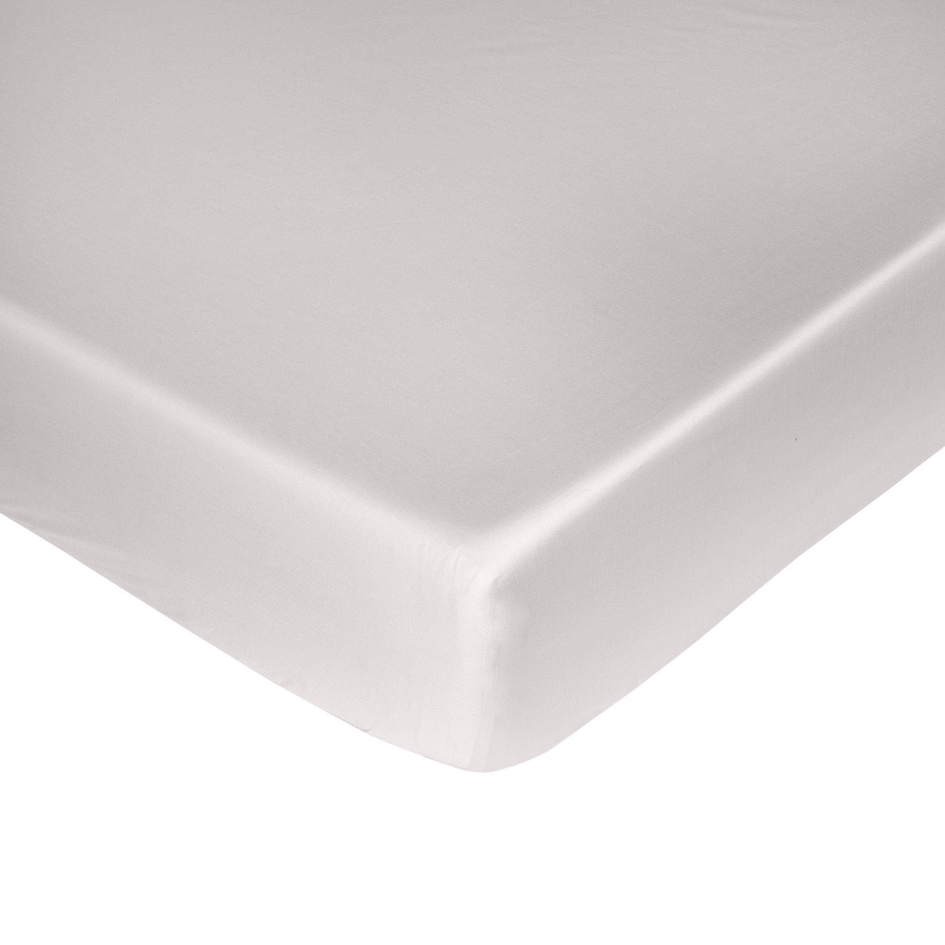 Fitted sheet in TC400 satin cotton, Light Grey, large image number 0