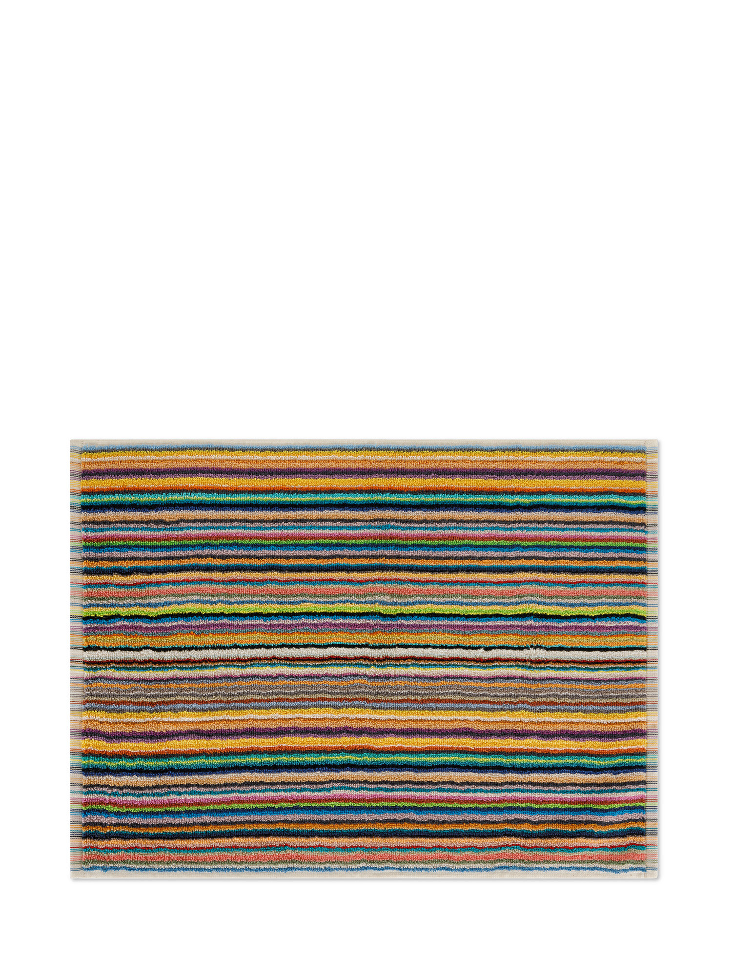 Asciugamano in spugna di cotone tinto in filo  jacquard a righe, Multicolor, large image number 1