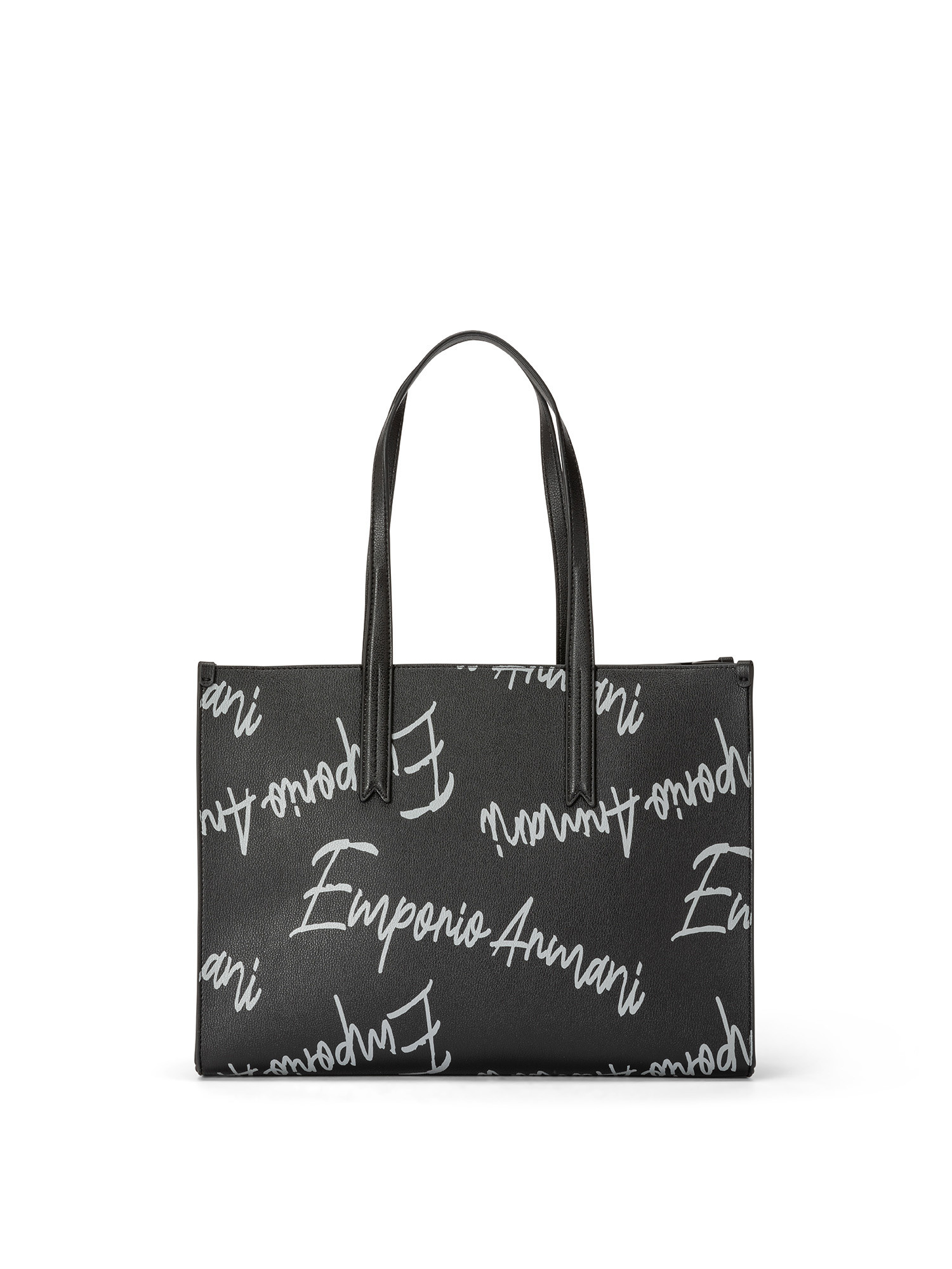 Emporio Armani - Bag with all-over lettering logo, Black, large image number 0