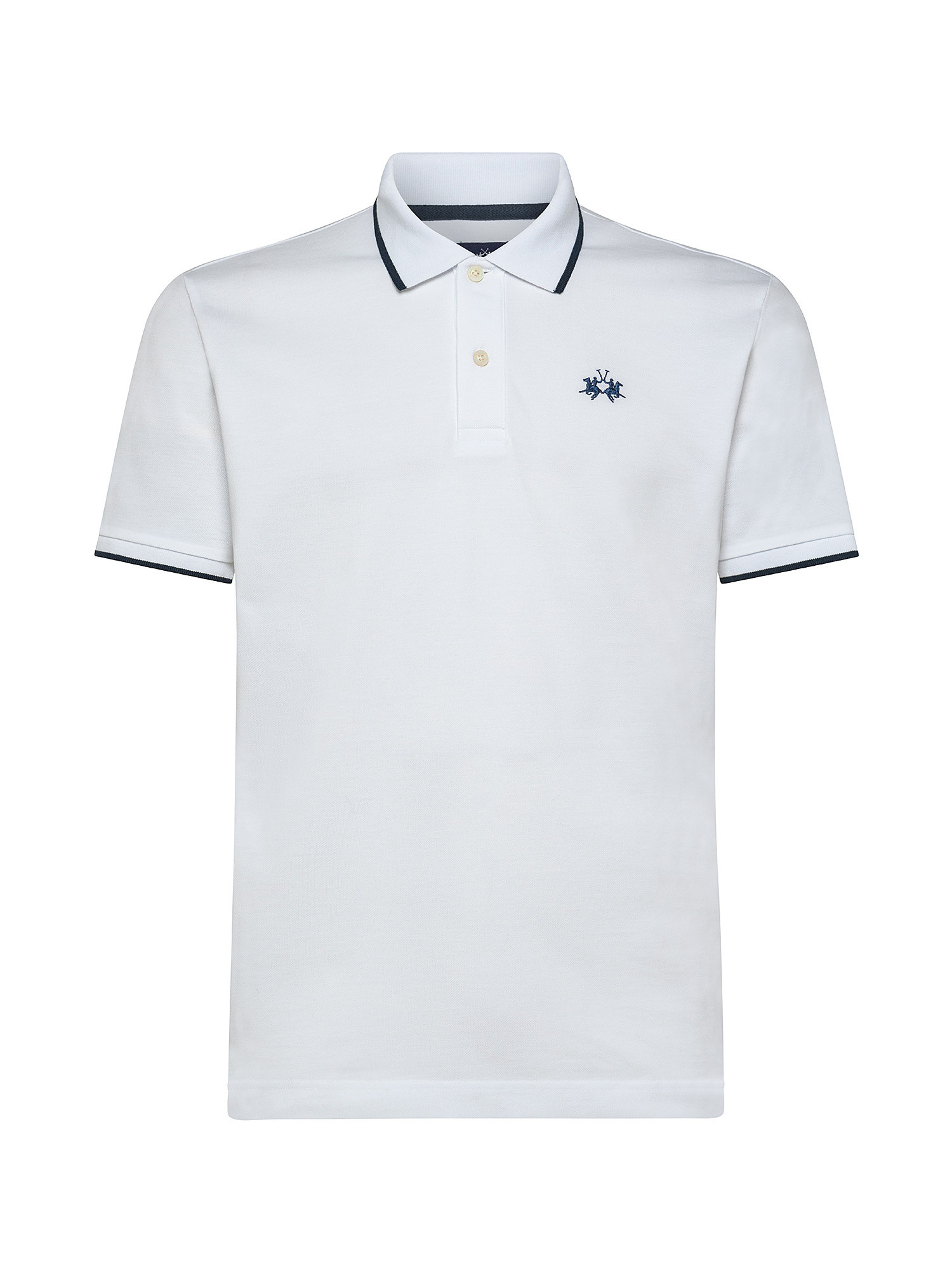 Regular-fit classic piqué polo shirt, White, large image number 0