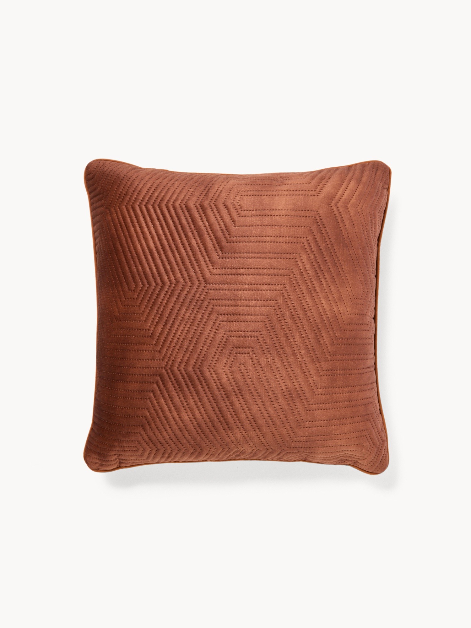 Cuscino in velluto motivo geometrico 45X45cm - Prezzo di lancio, Marrone, large image number 0