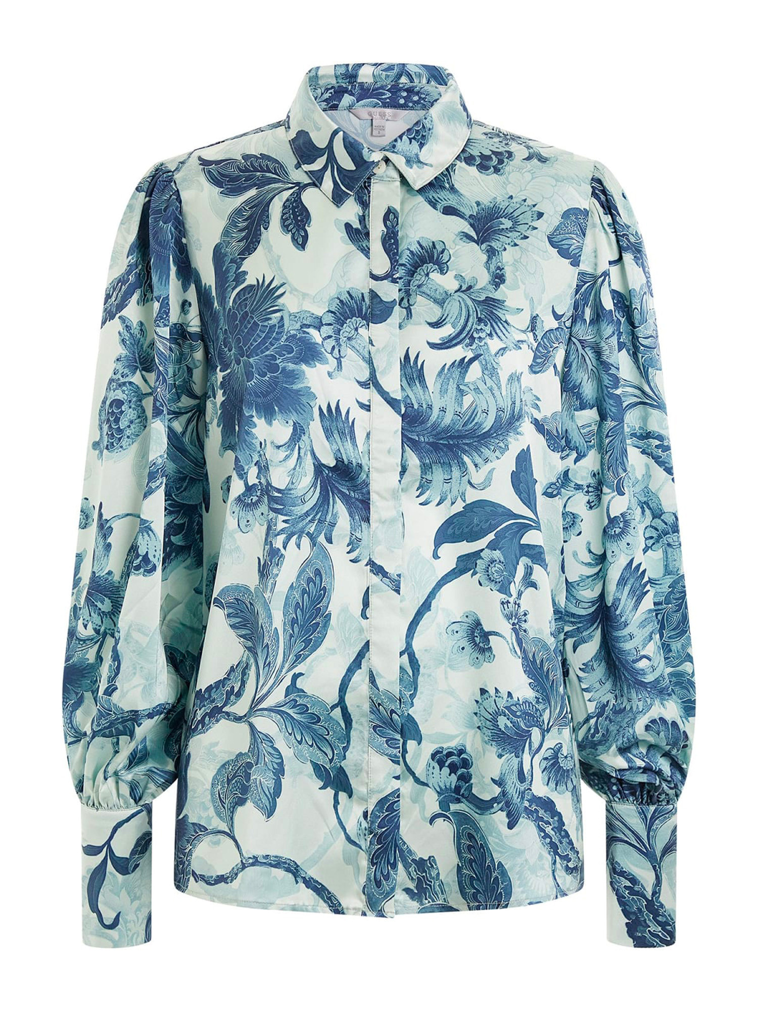 Guess - Regular fit floral print blouse, Light Blue, large image number 0