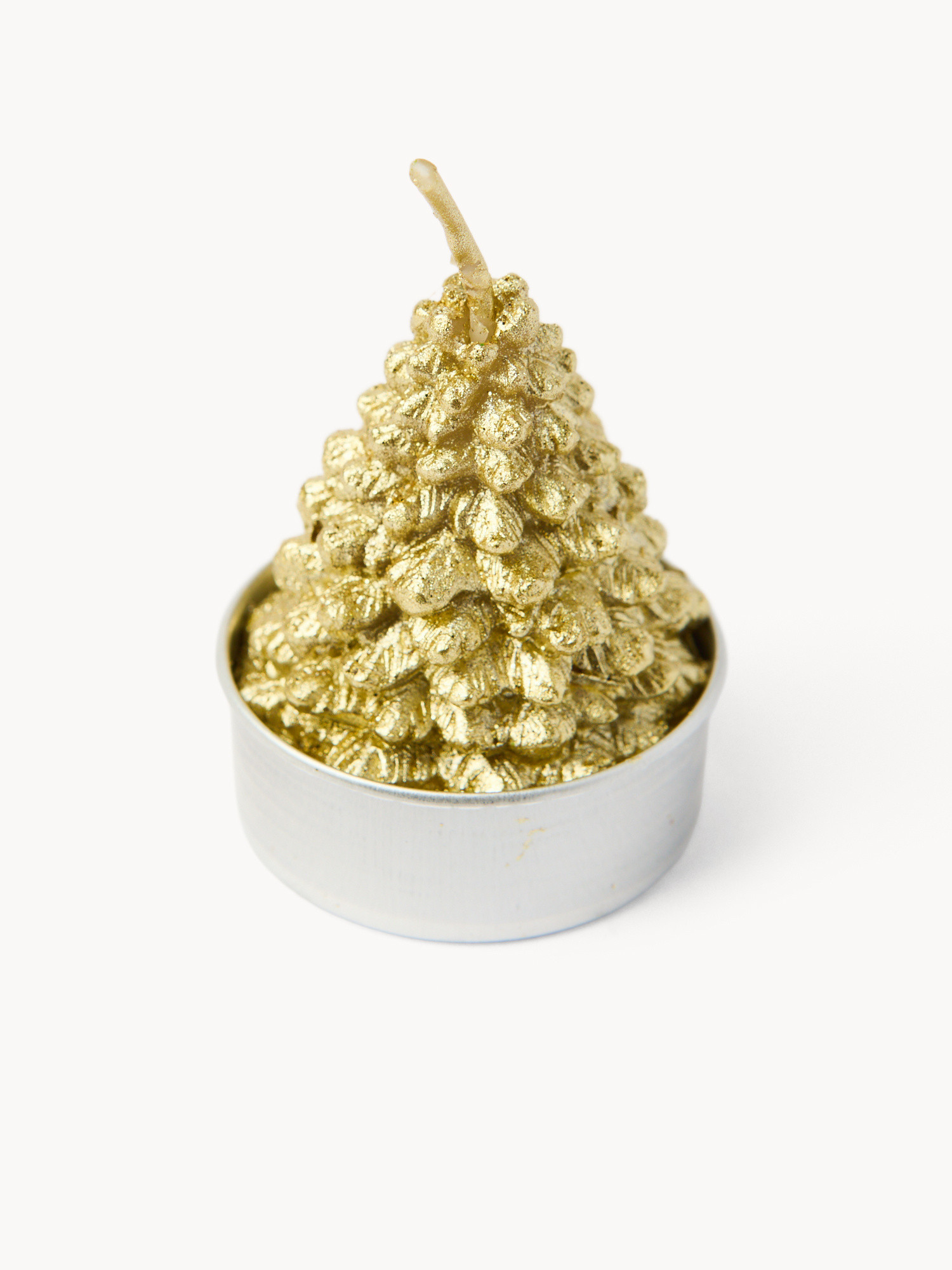 Set 6 candeline ad albero di Natale, Oro, large image number 1