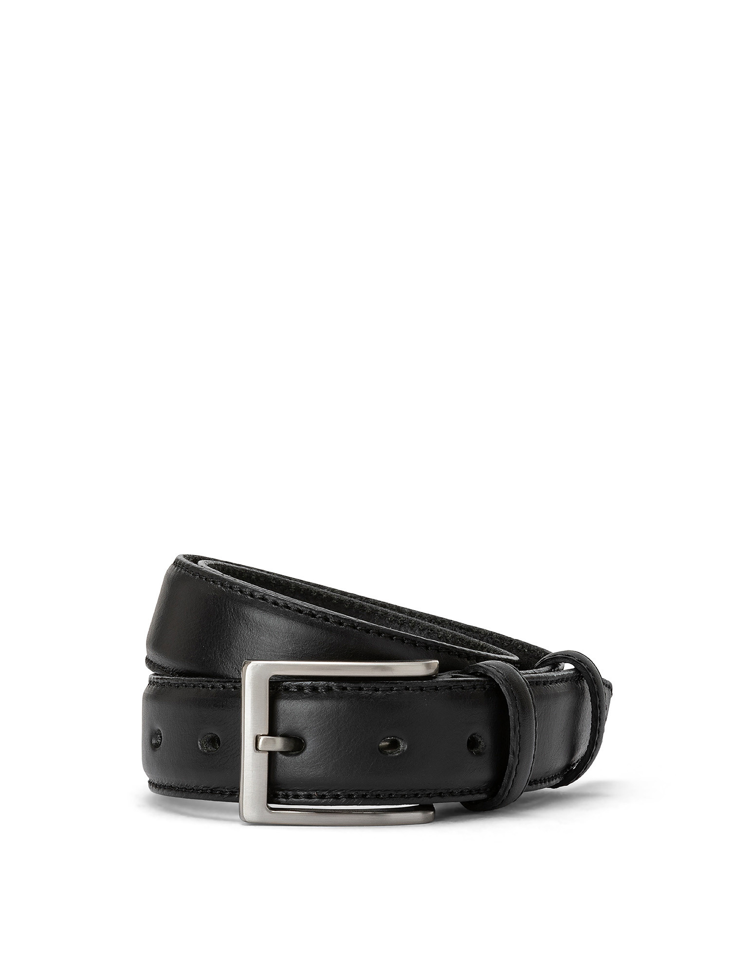 Real-leather belt, Black, large image number 0