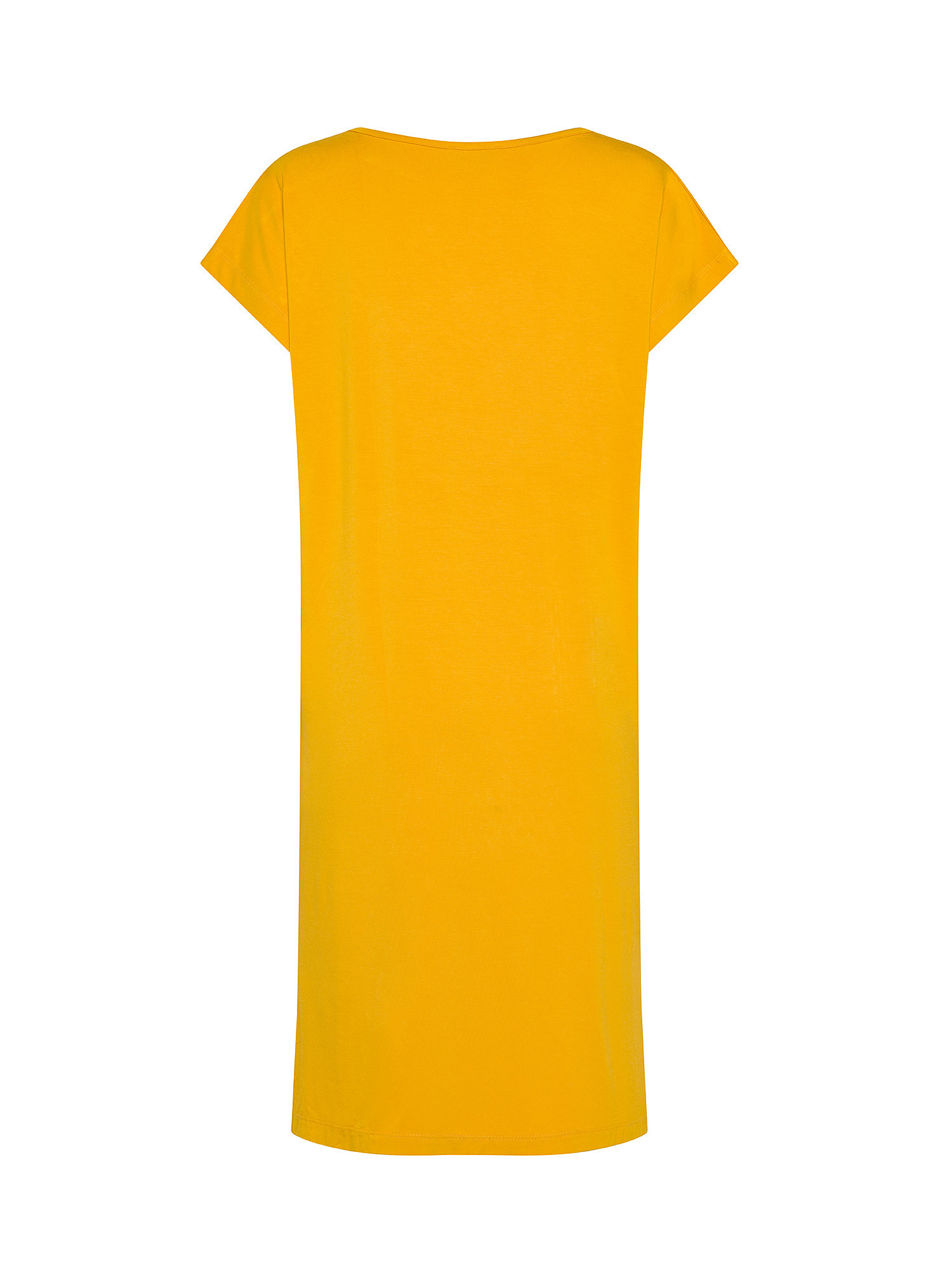 Solid color bamboo viscose dress, Ocra Yellow, large image number 1