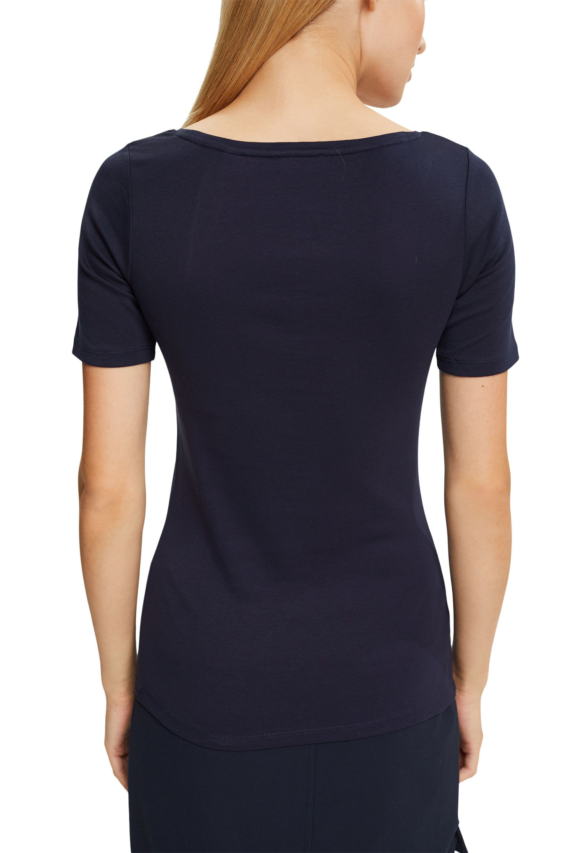 Esprit - Cotton logo T-shirt, Dark Blue, large image number 2