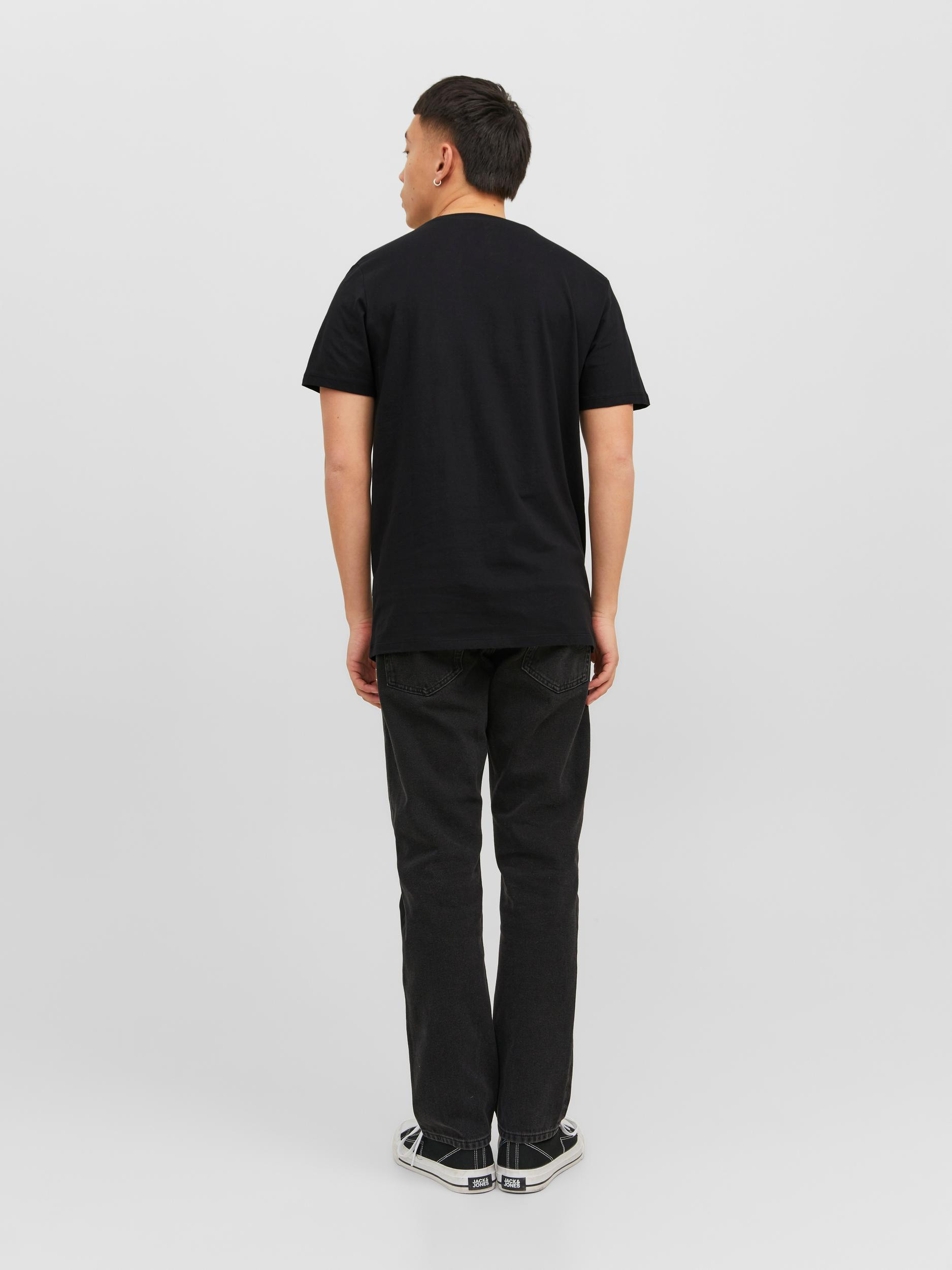 Jack & Jones -Cotton T-shirt with print, Black, large image number 2