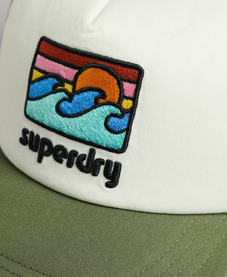 Superdry baseball cap with mesh and logo, Green, large image number 5