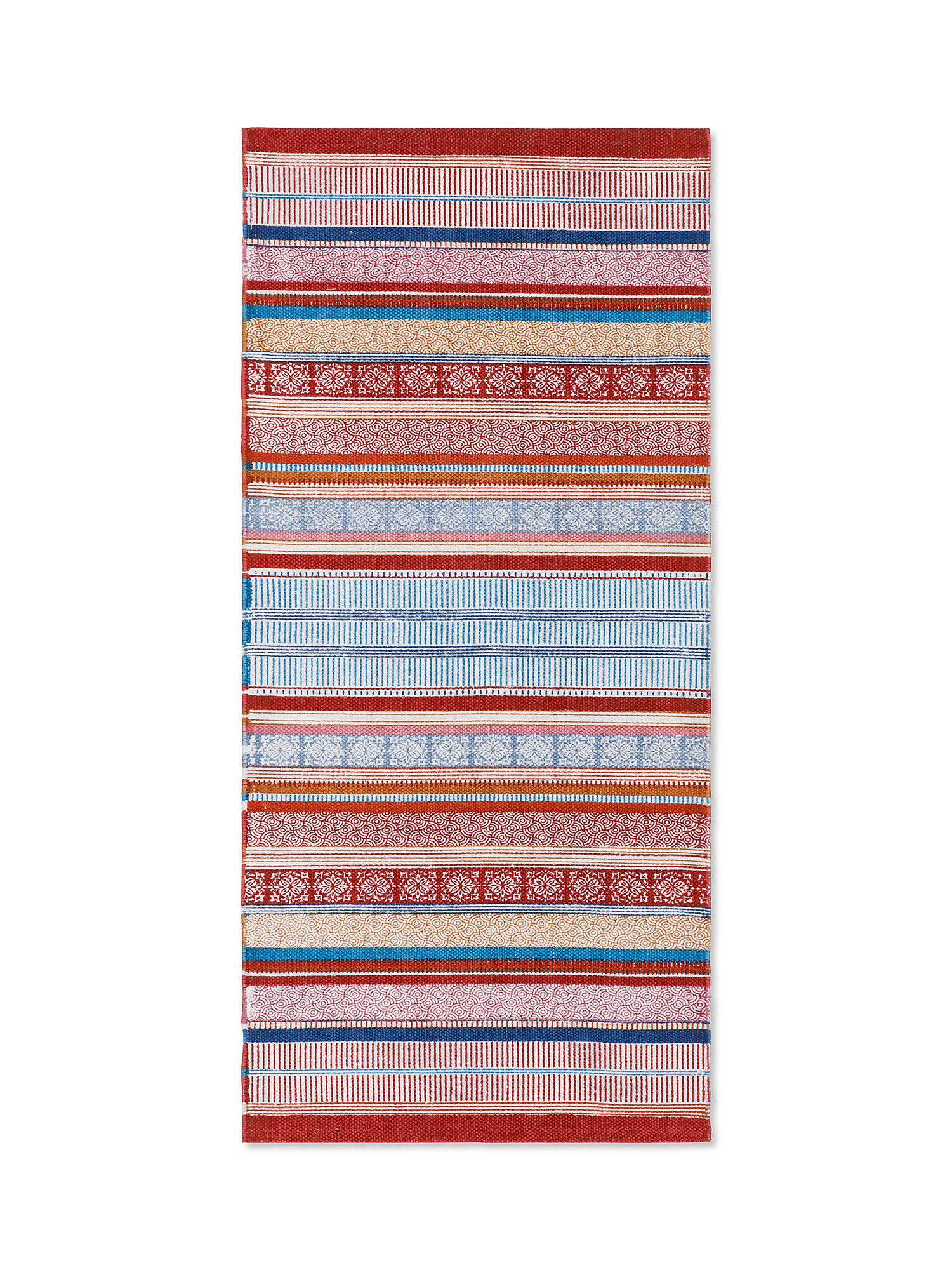 Cotton blend kitchen rug with striped print, Multicolor, large image number 0