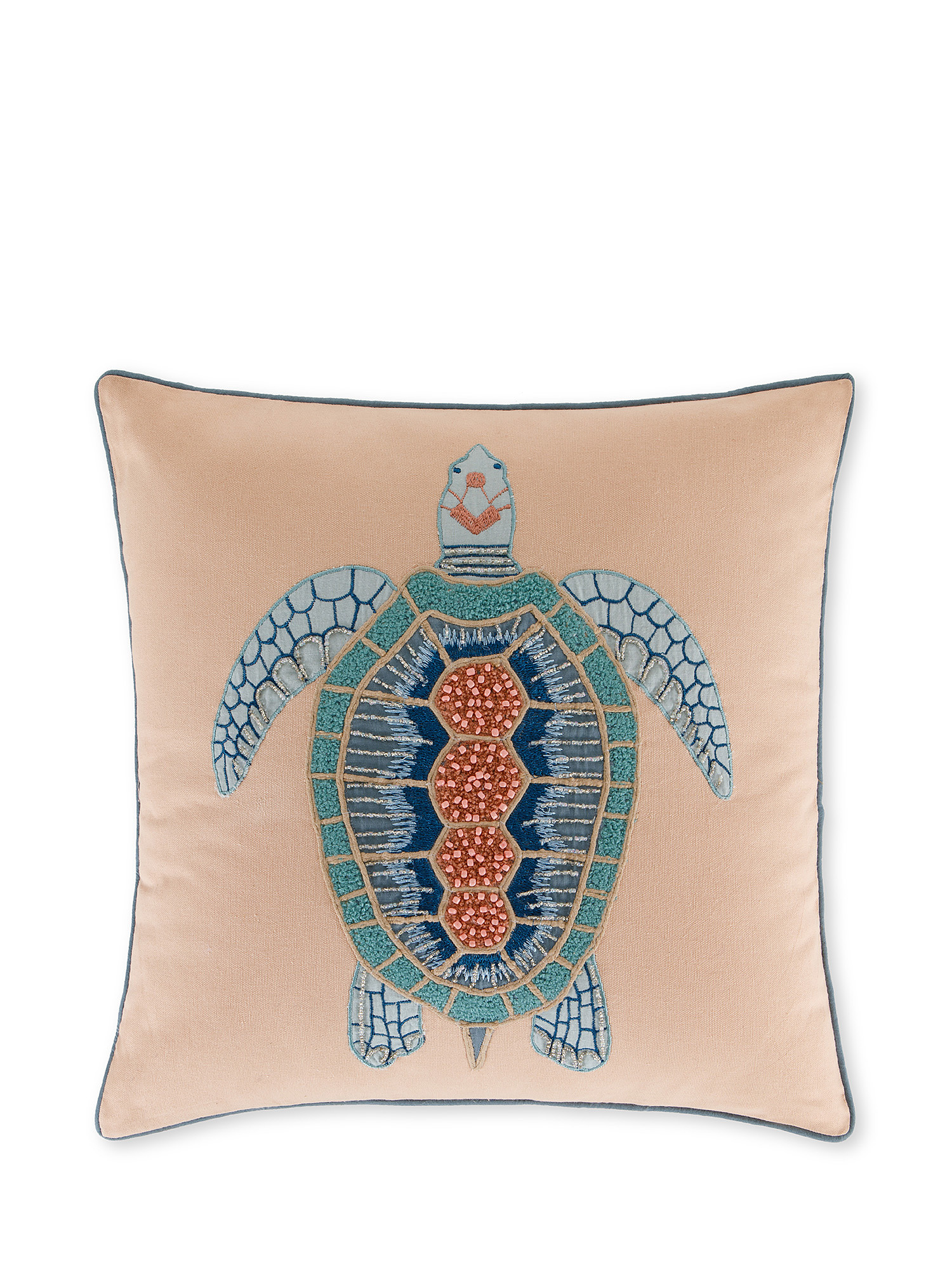 Cushion turtle embroidery 45x45cm, Light Pink, large image number 0