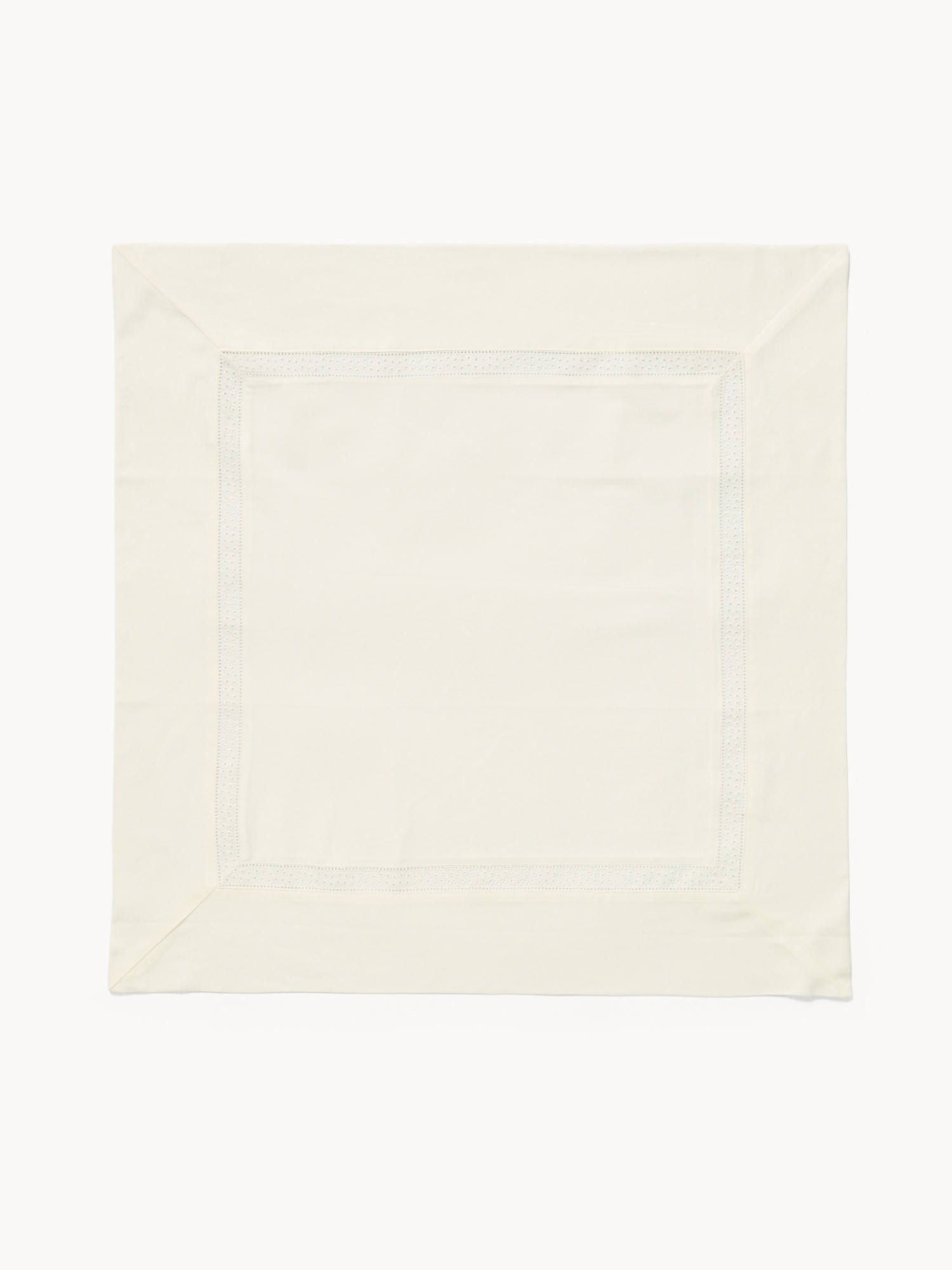 Pure cotton centerpiece with lace appliqué, White, large image number 0