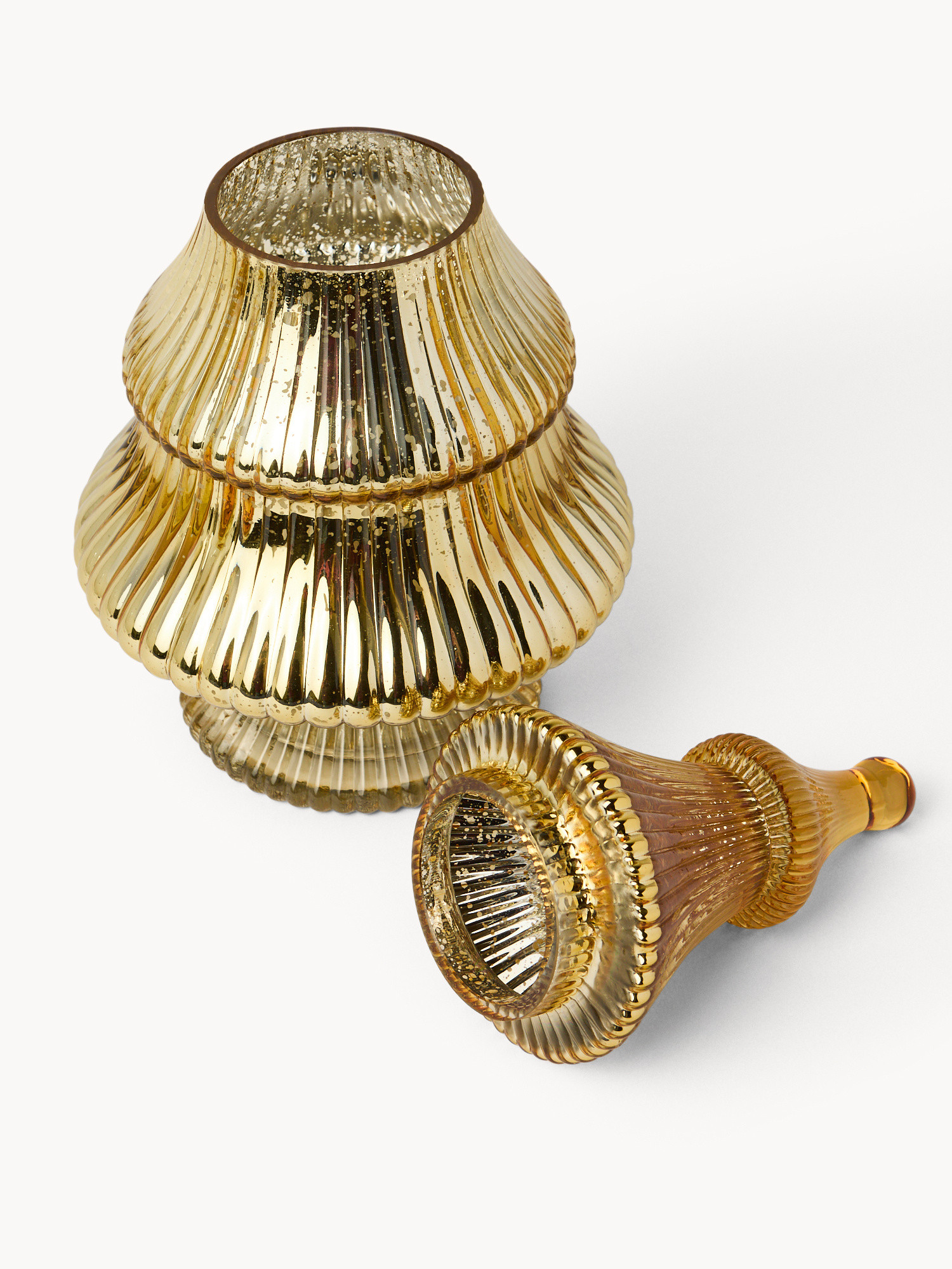 Electroplated glass dessert tree, Gold, large image number 1
