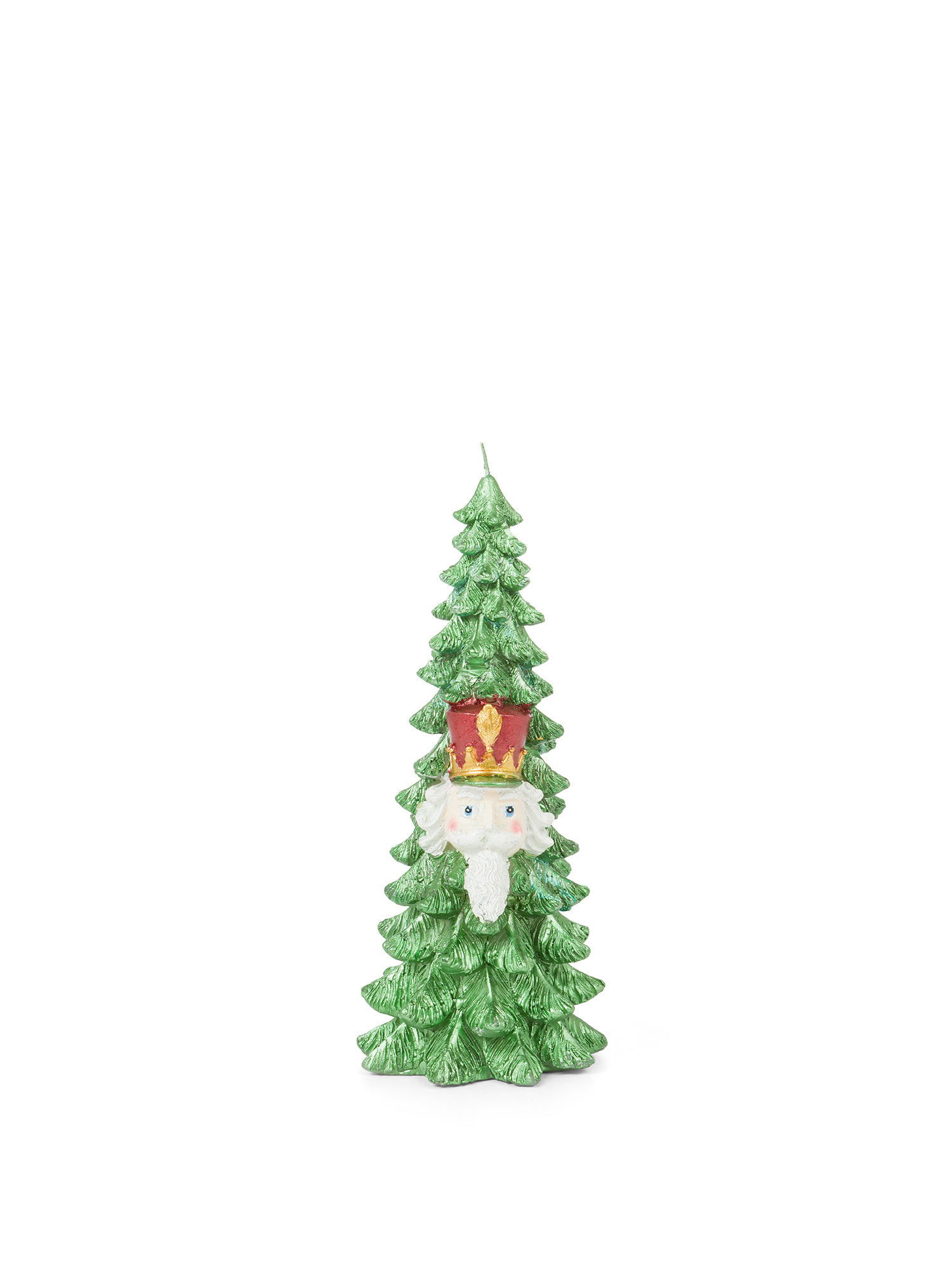 Candela ad albero con babbo Natale, Verde, large image number 0