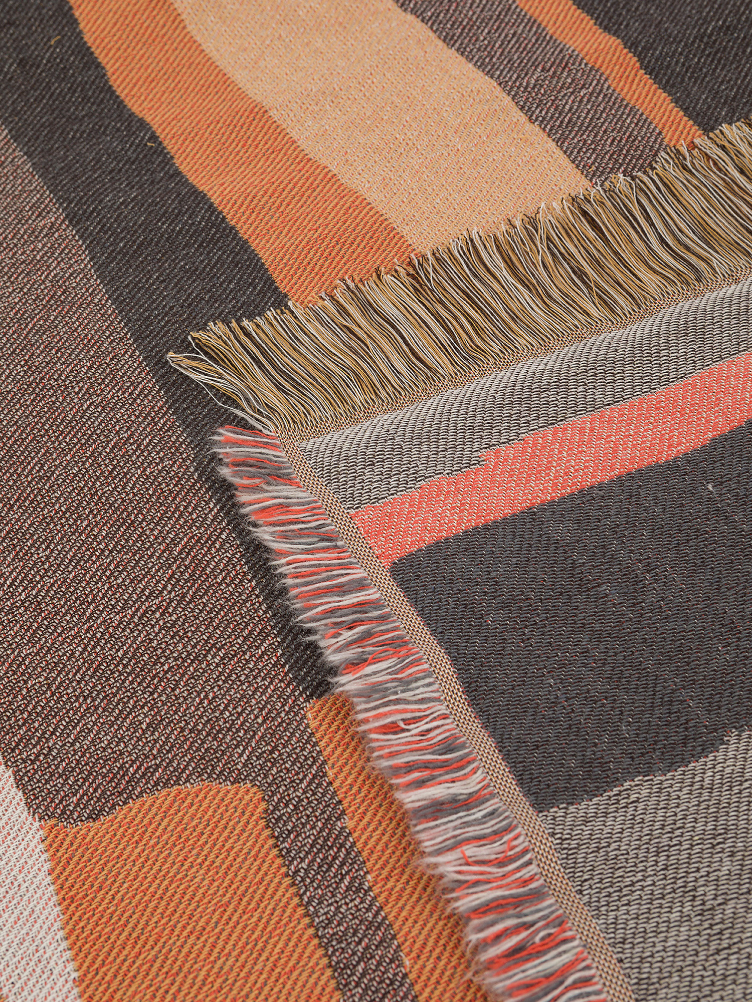 Spotted patterned 100% cotton plaid, Orange, large image number 1