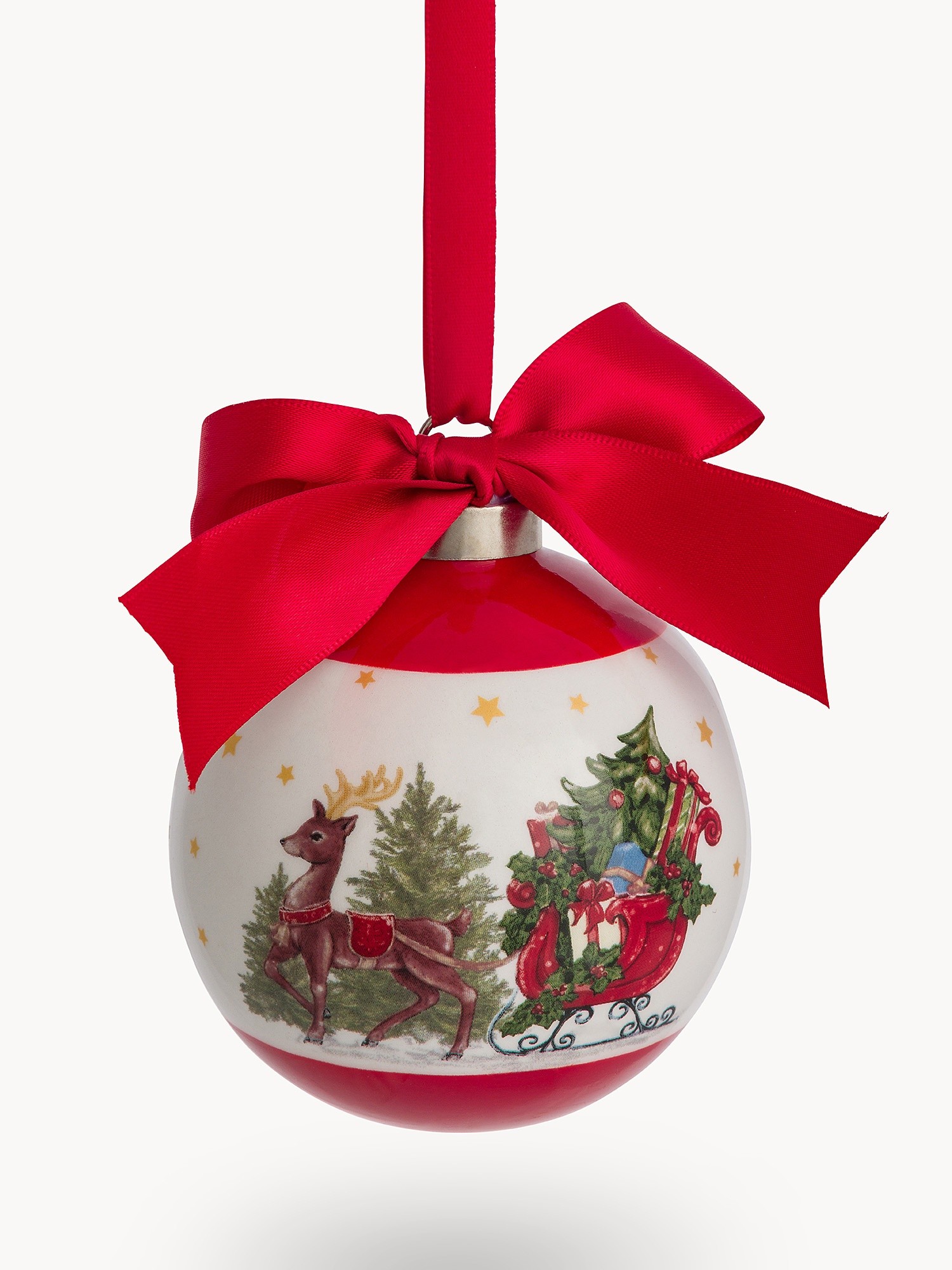 Decorazione per albero in terraccotta, Bianco, large image number 1