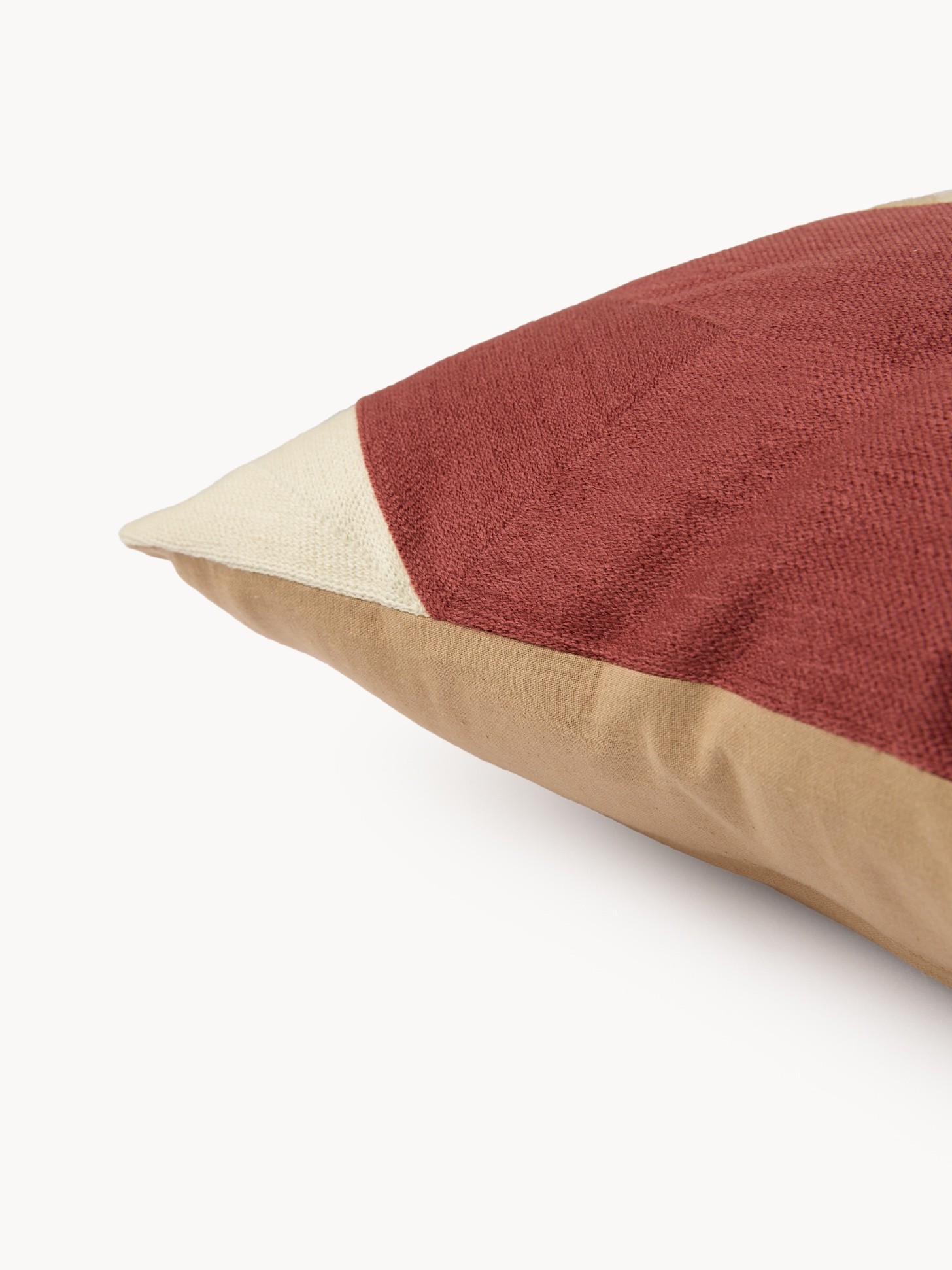Geometric print pillow,45x45cm, Red Bordeaux, large image number 2