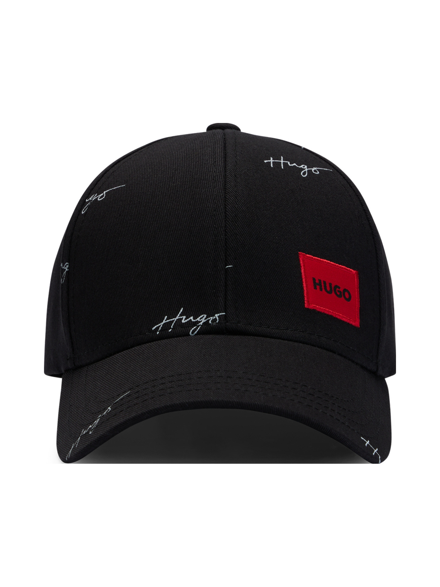Hugo - Baseball cap with all over logo, Black, large image number 2