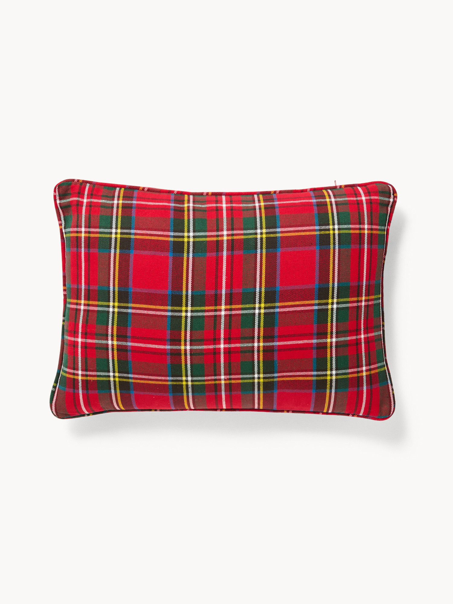 Cuscino 35x50 in cotone motivo tartan, Rosso, large image number 0