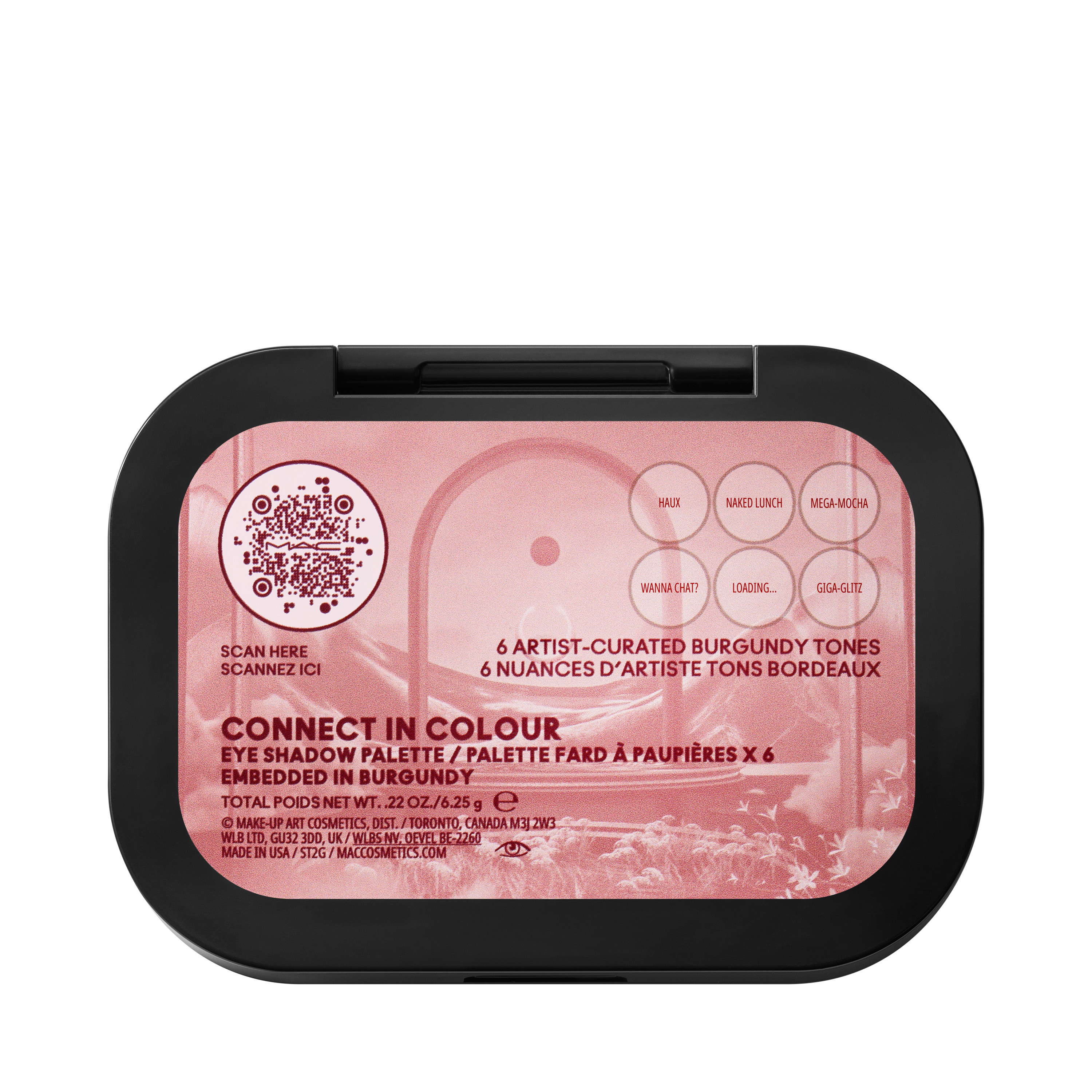Connect in colour eye palette x6 - Embedded In Burgundy, Dark Pink, large image number 2