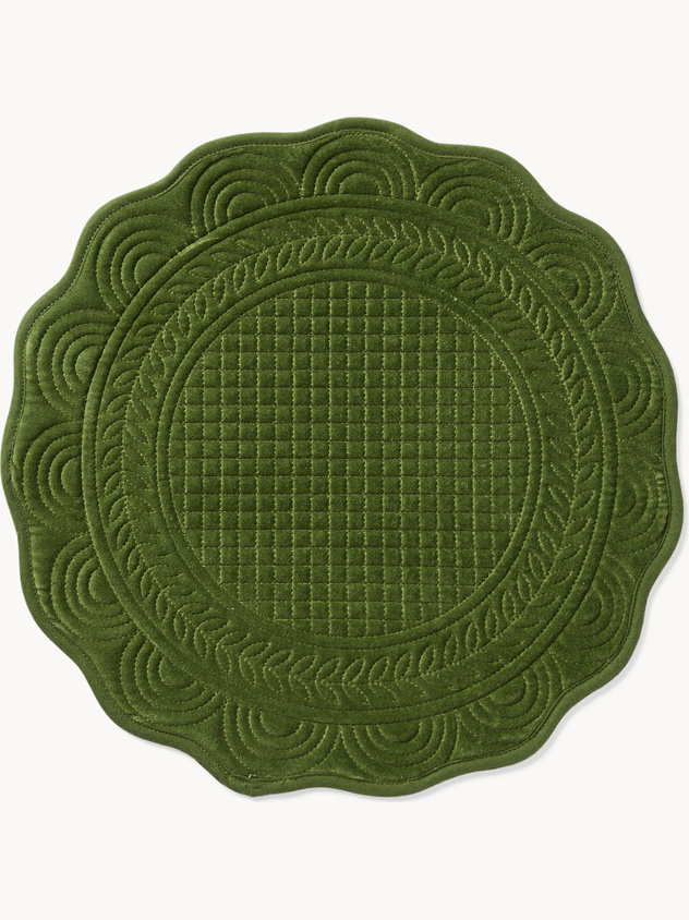 Quilted pure cotton velvet placemat
