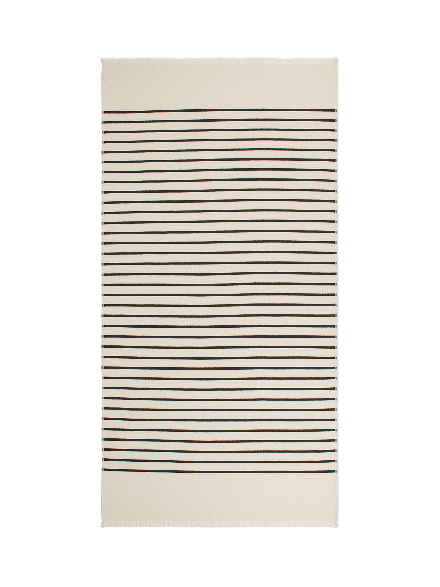 Pure cotton striped hammam beach towel, Beige, large image number 0