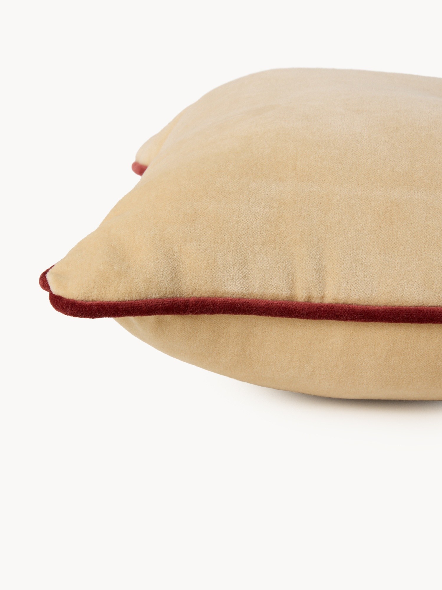Velvet pillow with button 35x50cm, Red Bordeaux, large image number 1