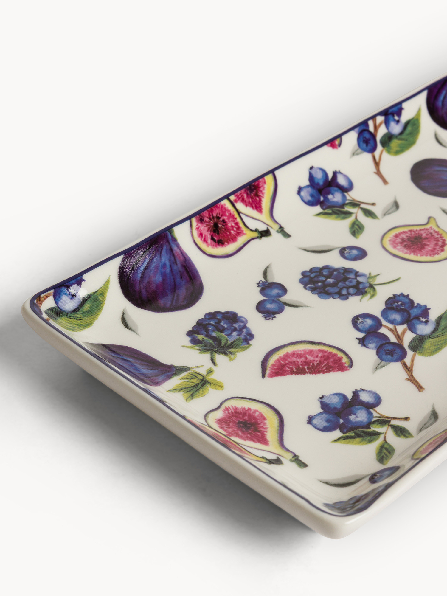 Vassoio new bone china motivo fichi, Multicolor, large image number 1