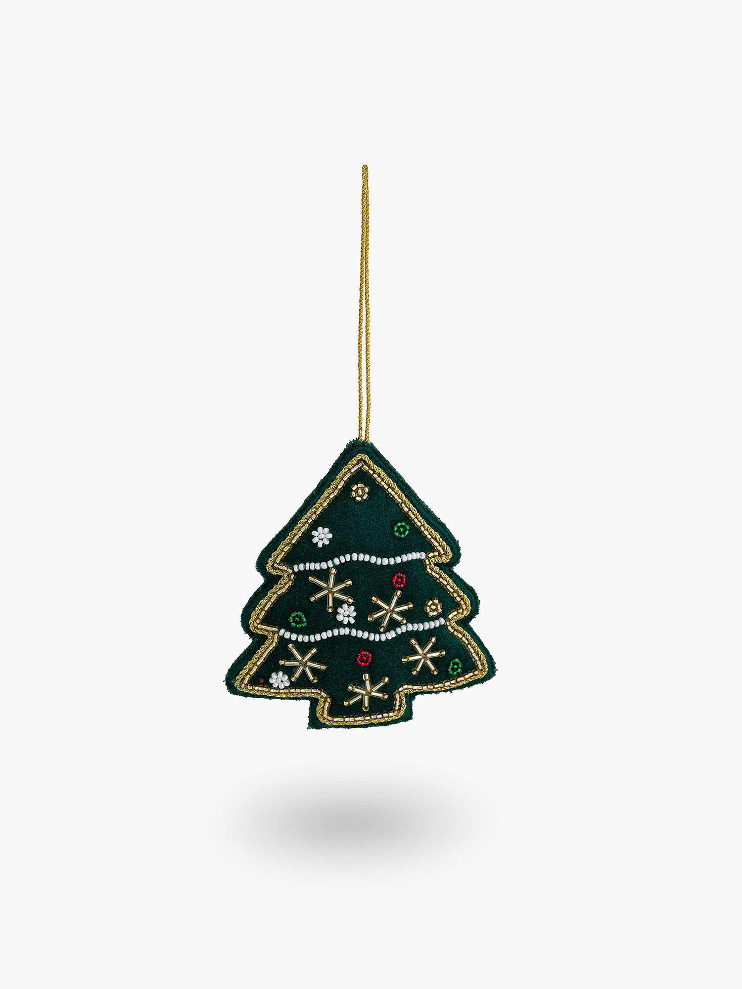 Decorazione per albero a forma di pino in feltro, Verde, large image number 0