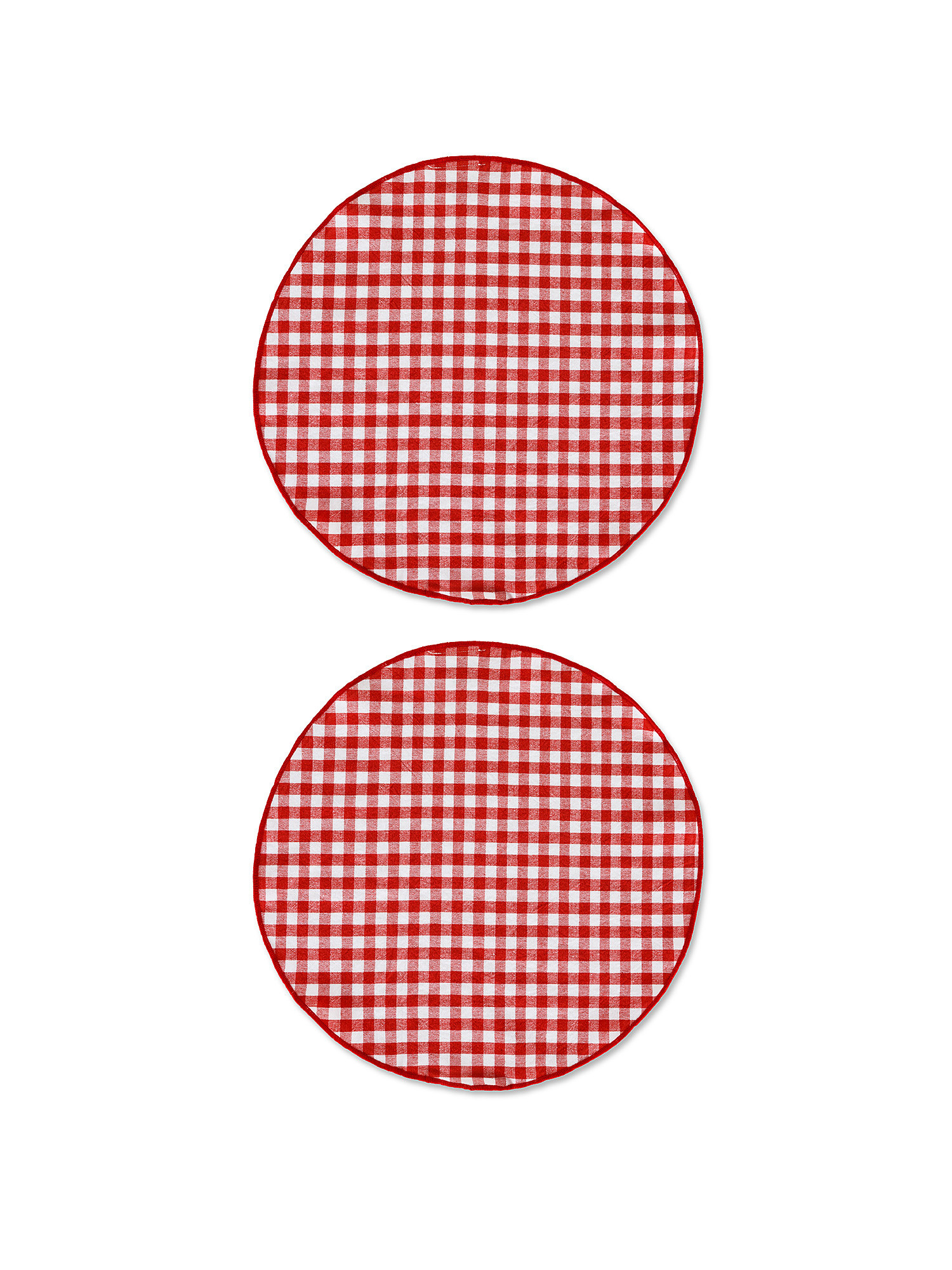 Set of 2 vichy patterned cotton placemats, Red, large image number 0