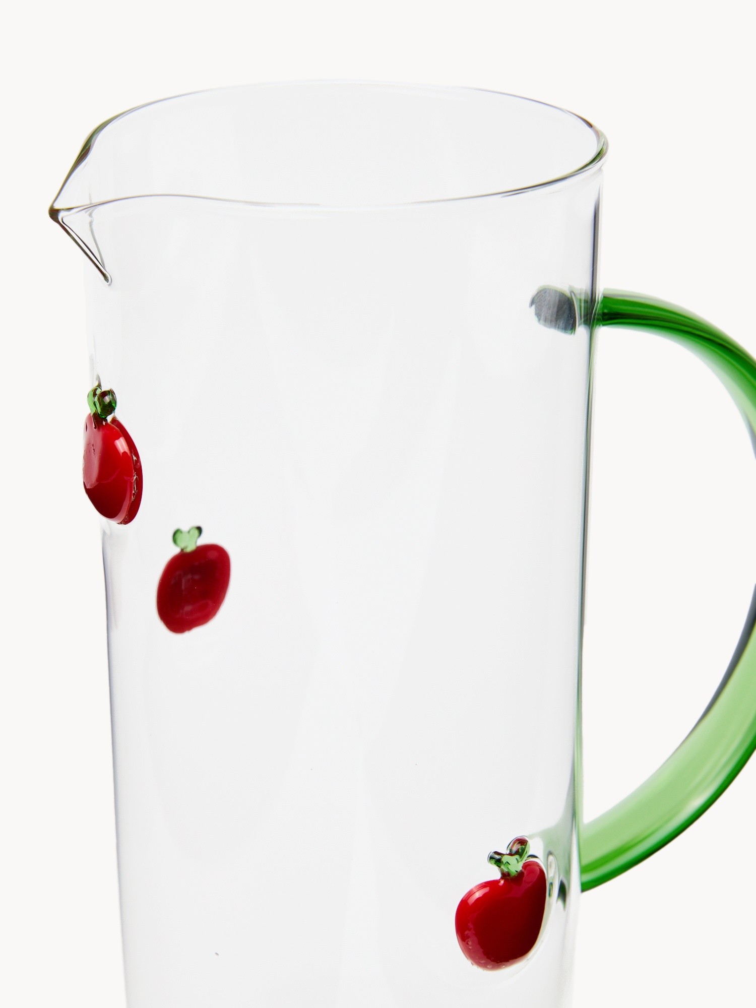 Caraffa in vetro borosilicato dettaglio mele, Trasparente, large image number 1