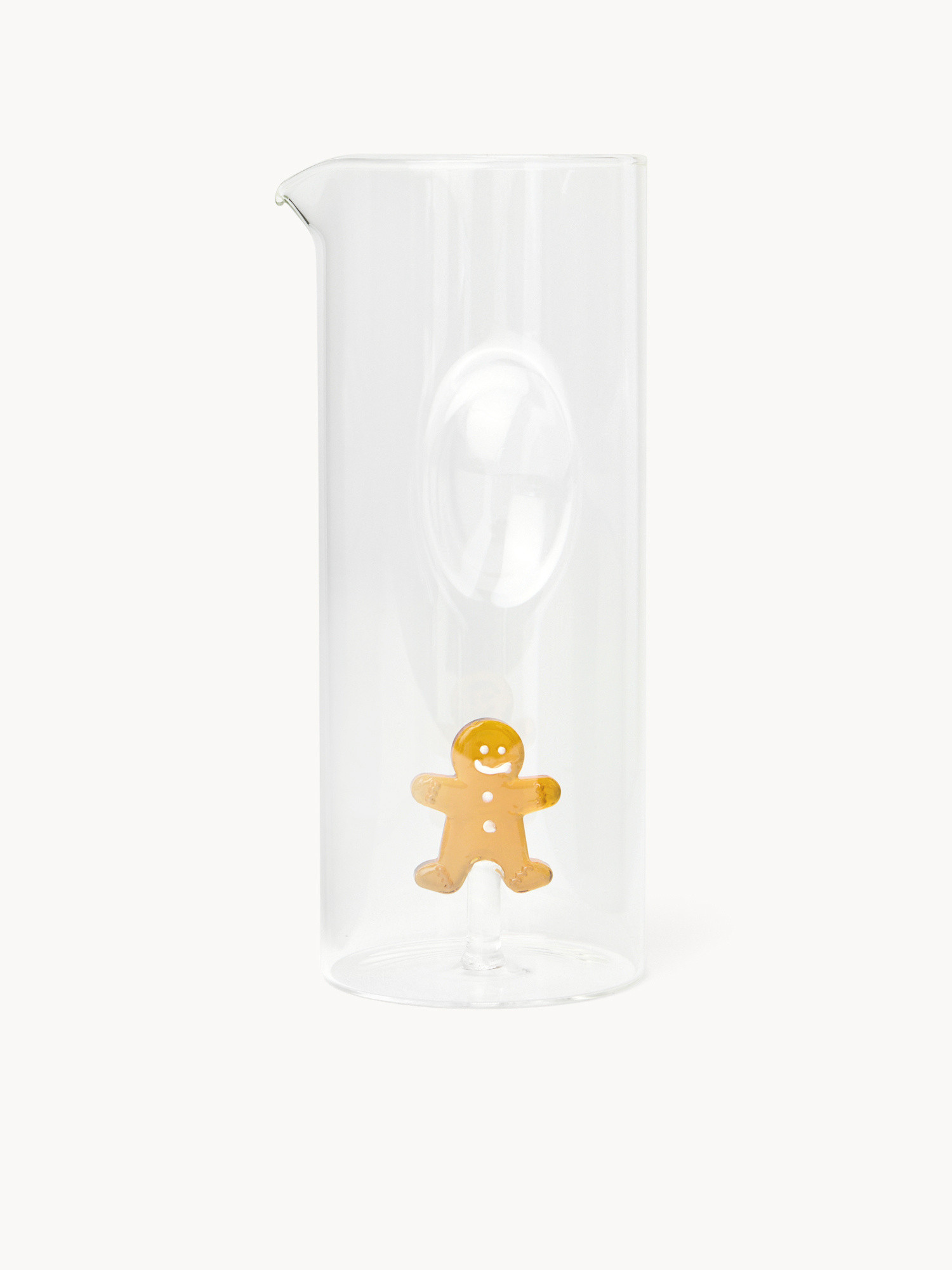 Caraffa in vetro borosilicato dettaglio gingerbread, Trasparente, large image number 0