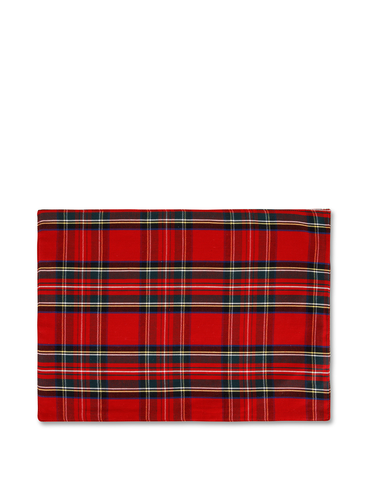 Tovaglietta Tartan in Twill di Puro Cotone, Rosso, large image number 0