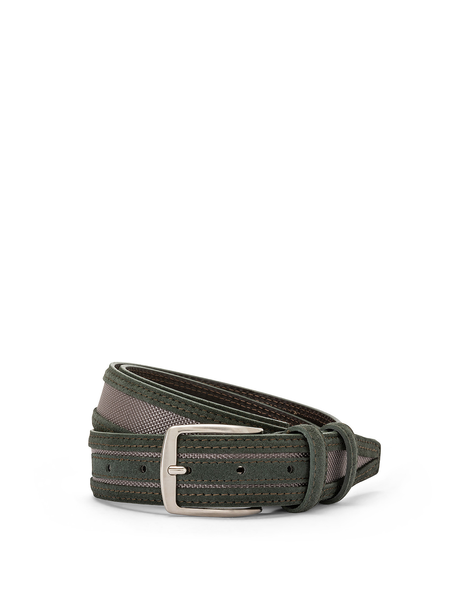 Solid color leather belt, Green, large image number 0