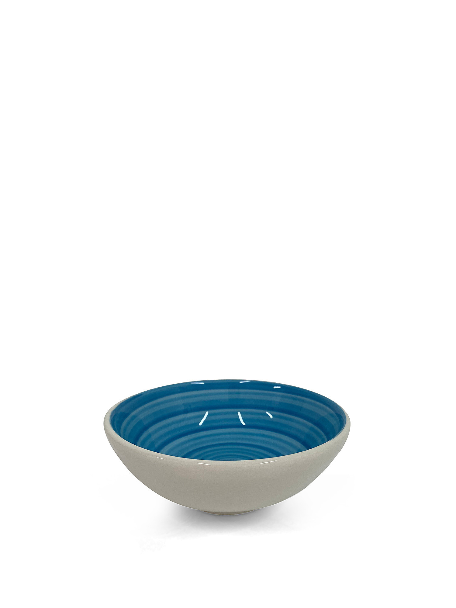 Spiral hand painted ceramic bowl, Light Blue, large image number 0
