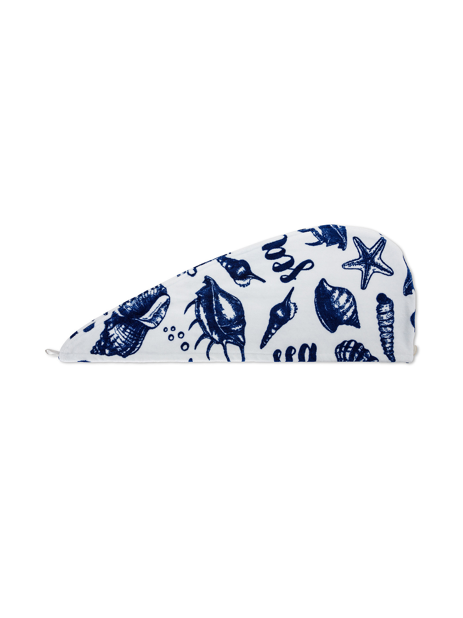 Velor cotton turban with marine motif, White, large image number 2