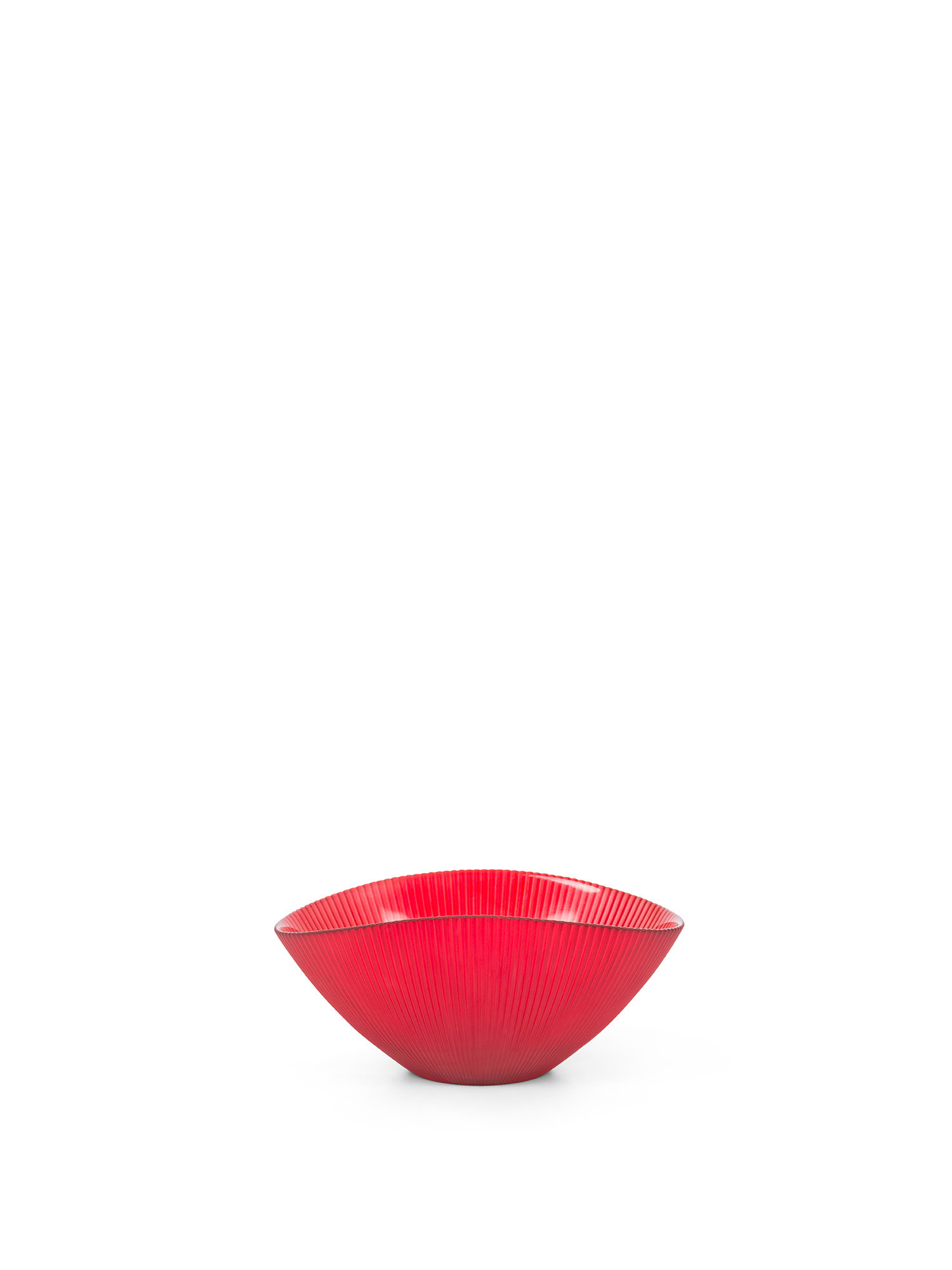 Glass bowl with ribbed effect, Red, large image number 0