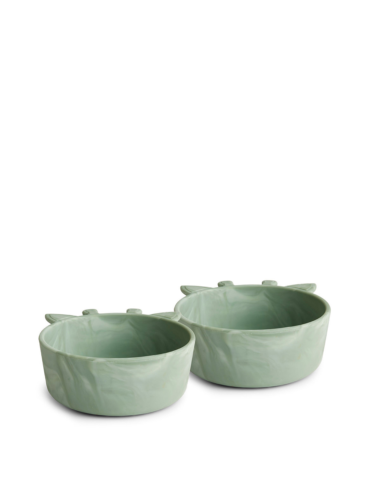 Set of 2 silicone giraffe-shaped bowls, Light Green, large image number 1