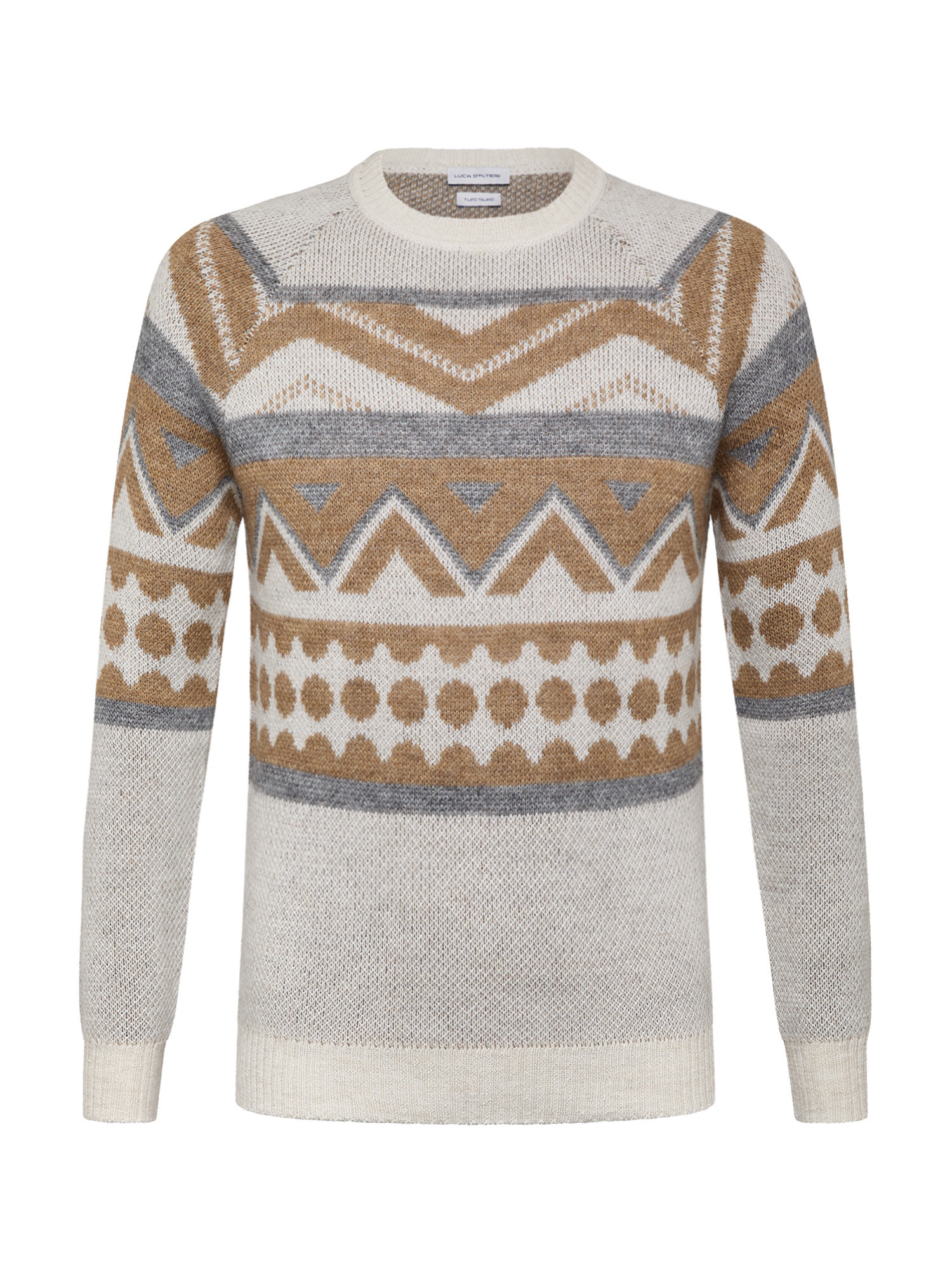 Luca D'Altieri - Christmas sweater in wool and alpaca blend, White, large image number 0