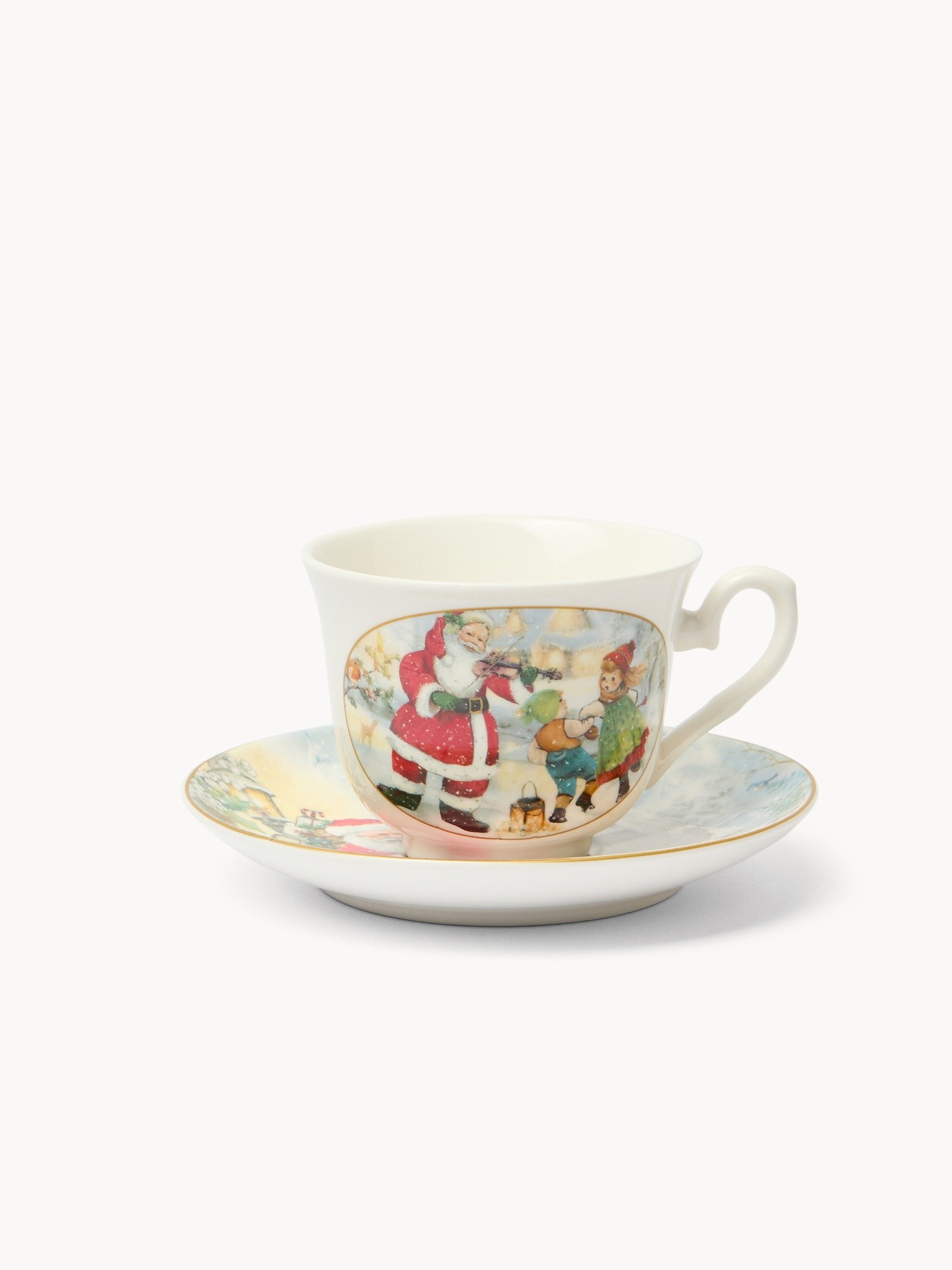 Tazza da tè in new bone china Babbo Natale vintage, Bianco, large image number 0