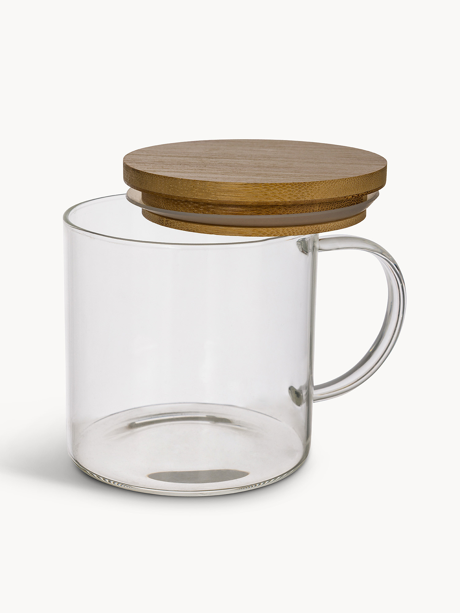 Mug in vetro borosilicato con tappo, Trasparente, large image number 1