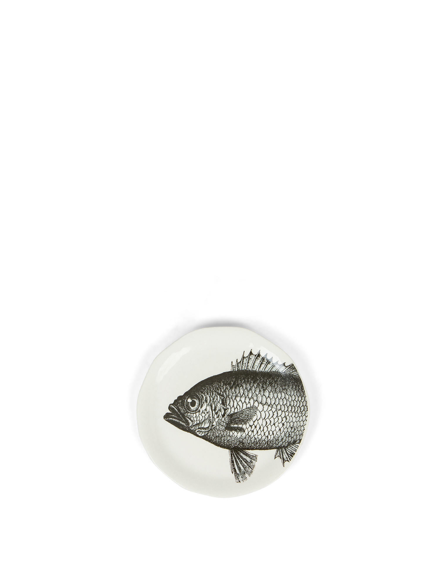 Bread plate with fish design, White Black, large image number 0
