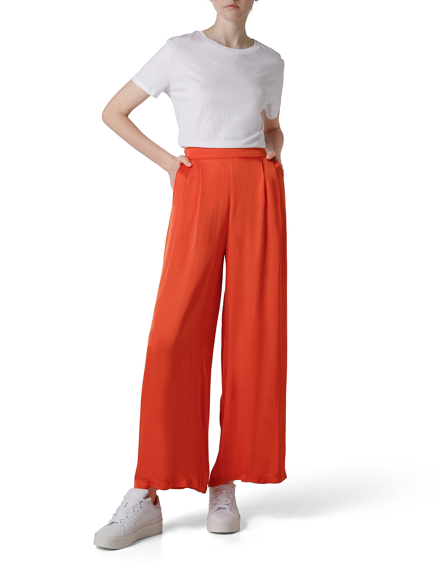 Pantalone in viscosa, Arancione, large image number 2