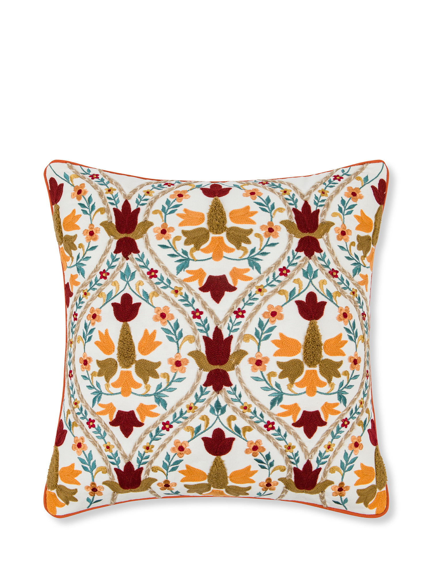 Embroidered cushion with Folk pattern 45x45cm, Multicolor, large image number 0