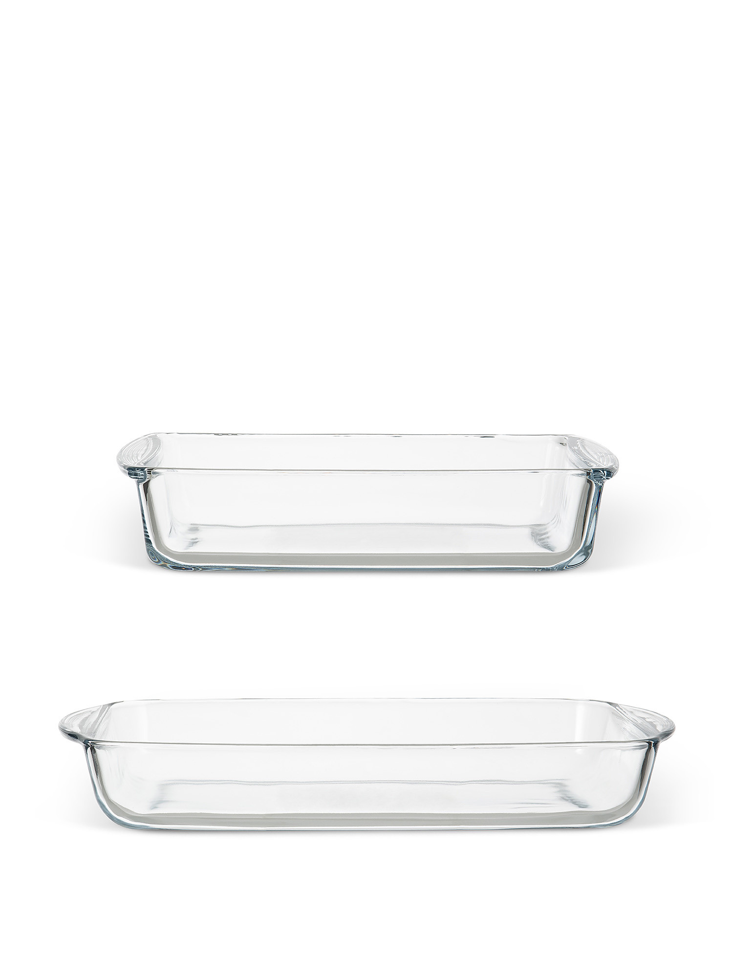 Set of 2 glass trays, Transparent, large image number 0